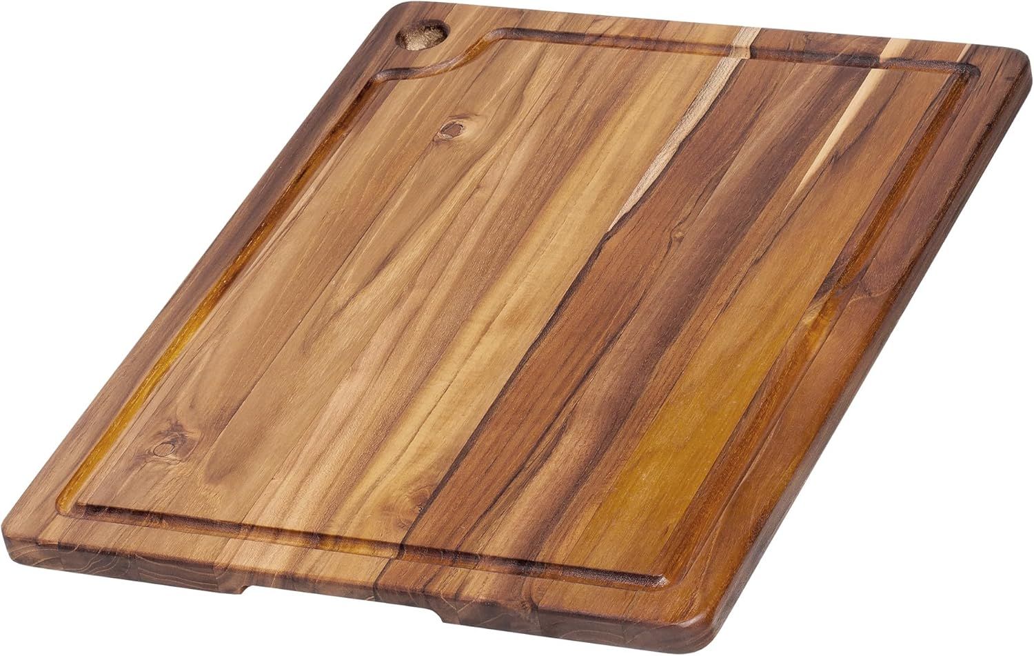 Large Rectangular Teak Wood Cutting Board with Juice Groove