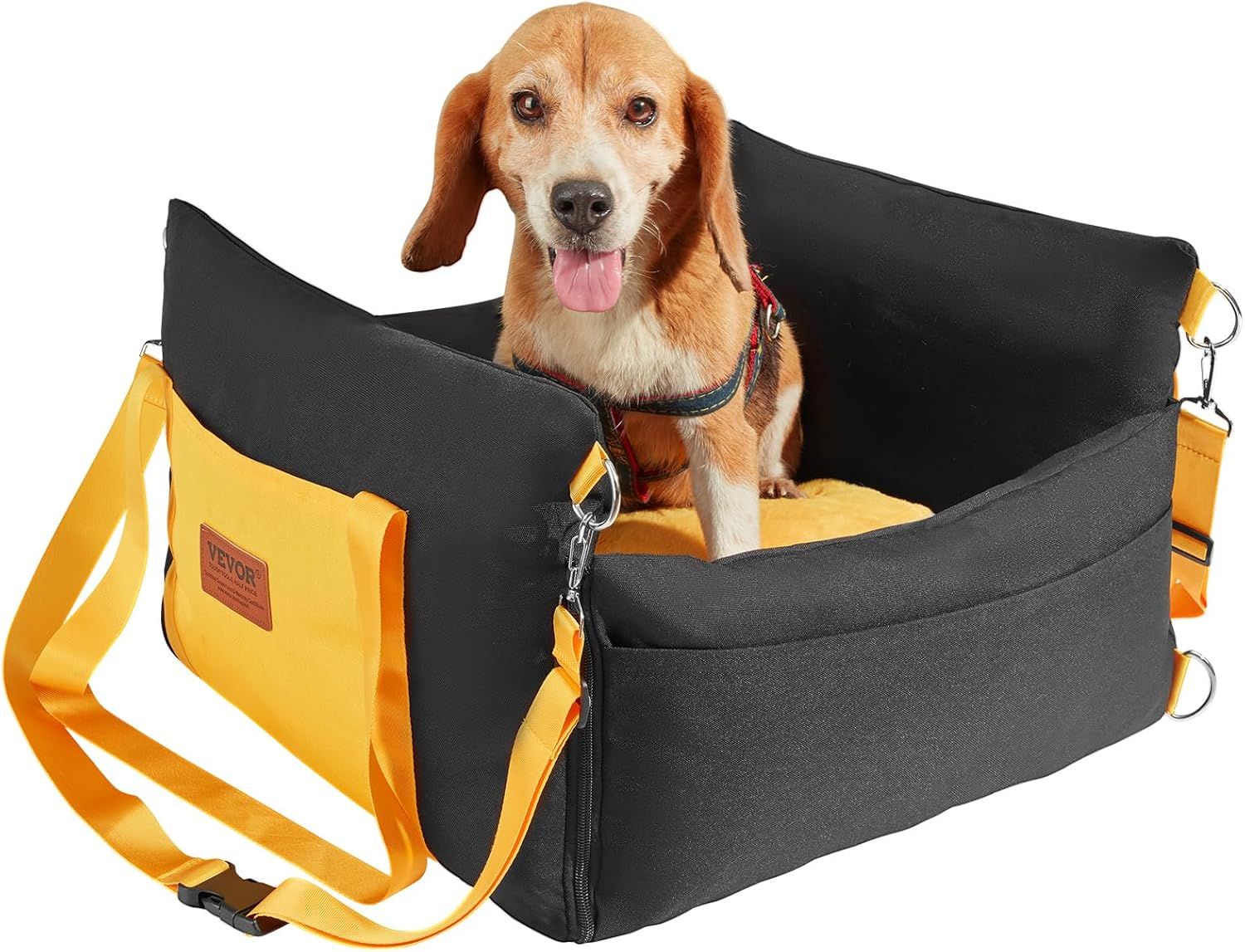 Black Soft-Sided Dog Carrier with Safety Leash and Pocket