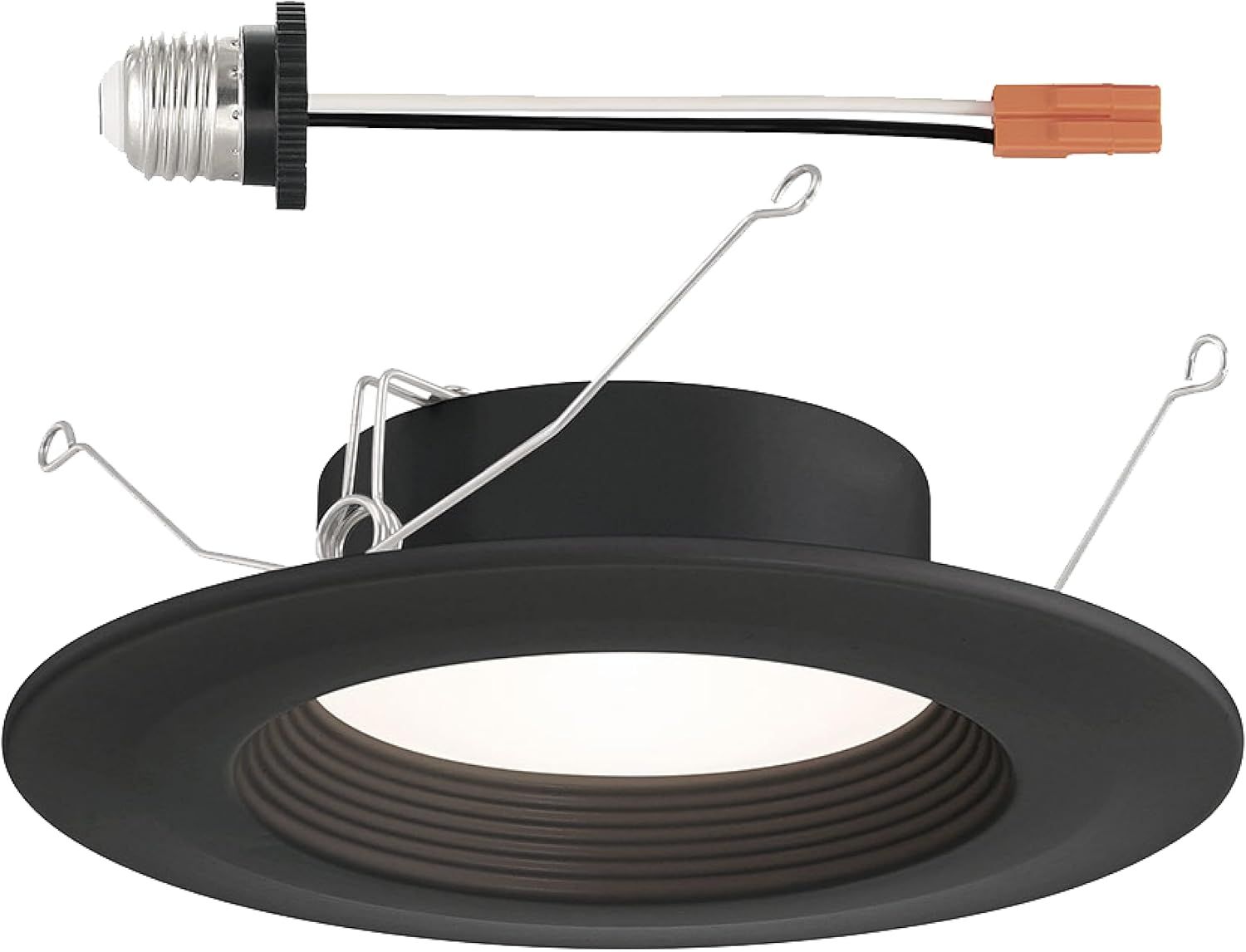 Black 5/6 Inch LED Recessed Ceiling Light with Baffle Trim