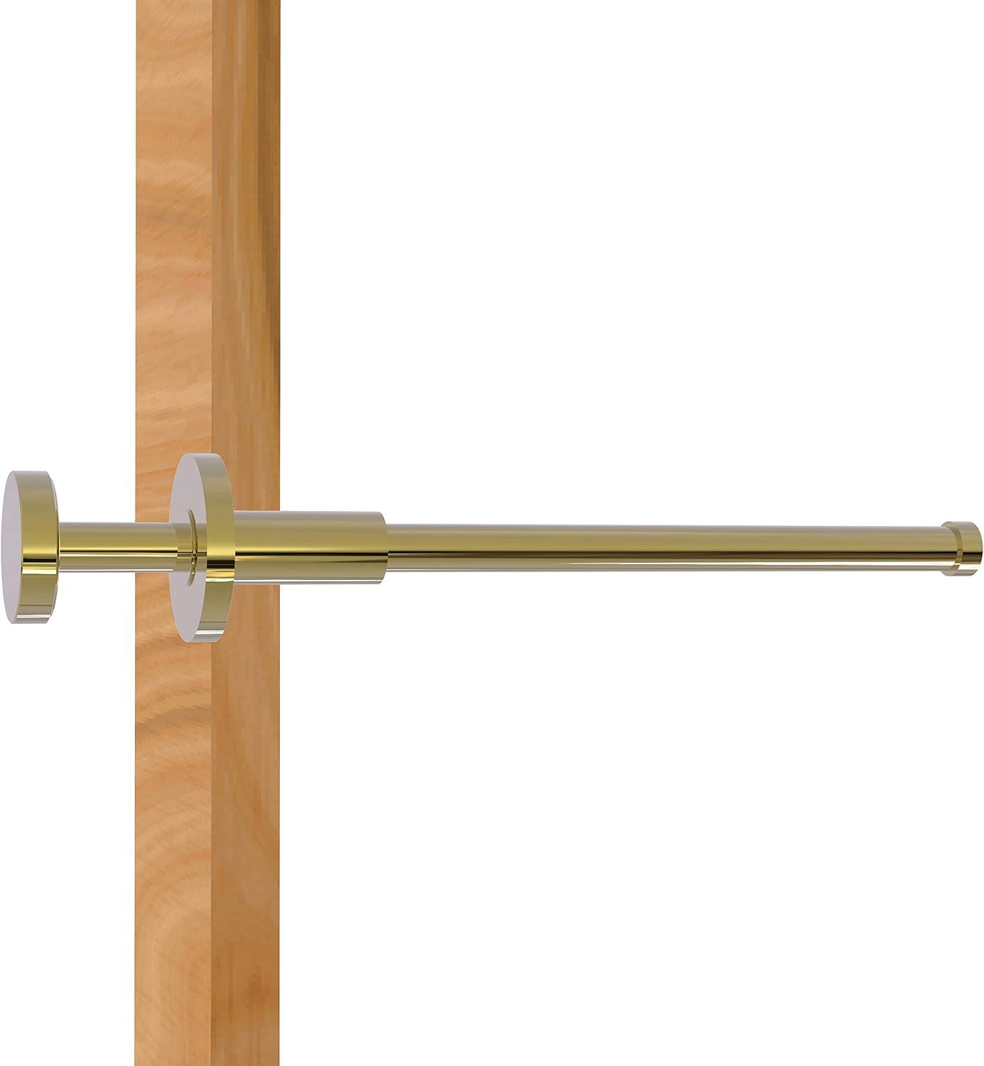 Unlacquered Brass Modern Pullout Retractable Garment Rod