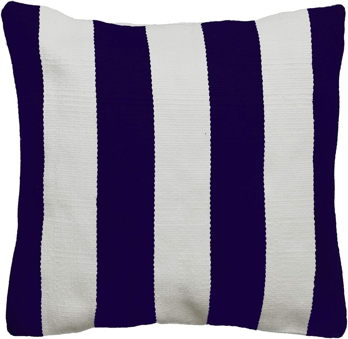 Nantucket Blue and White Striped Recycled Polyester Outdoor Pillow 20" x 20"