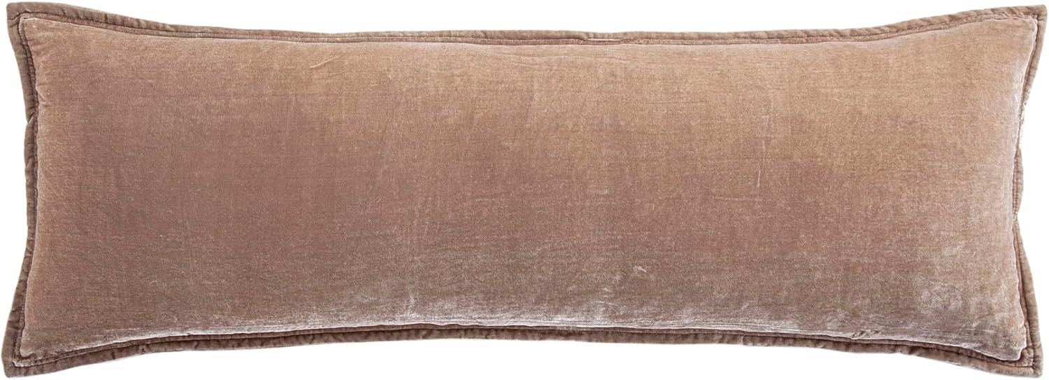 Dusty Rose Faux Silk Velvet Rectangular Lumbar Pillow