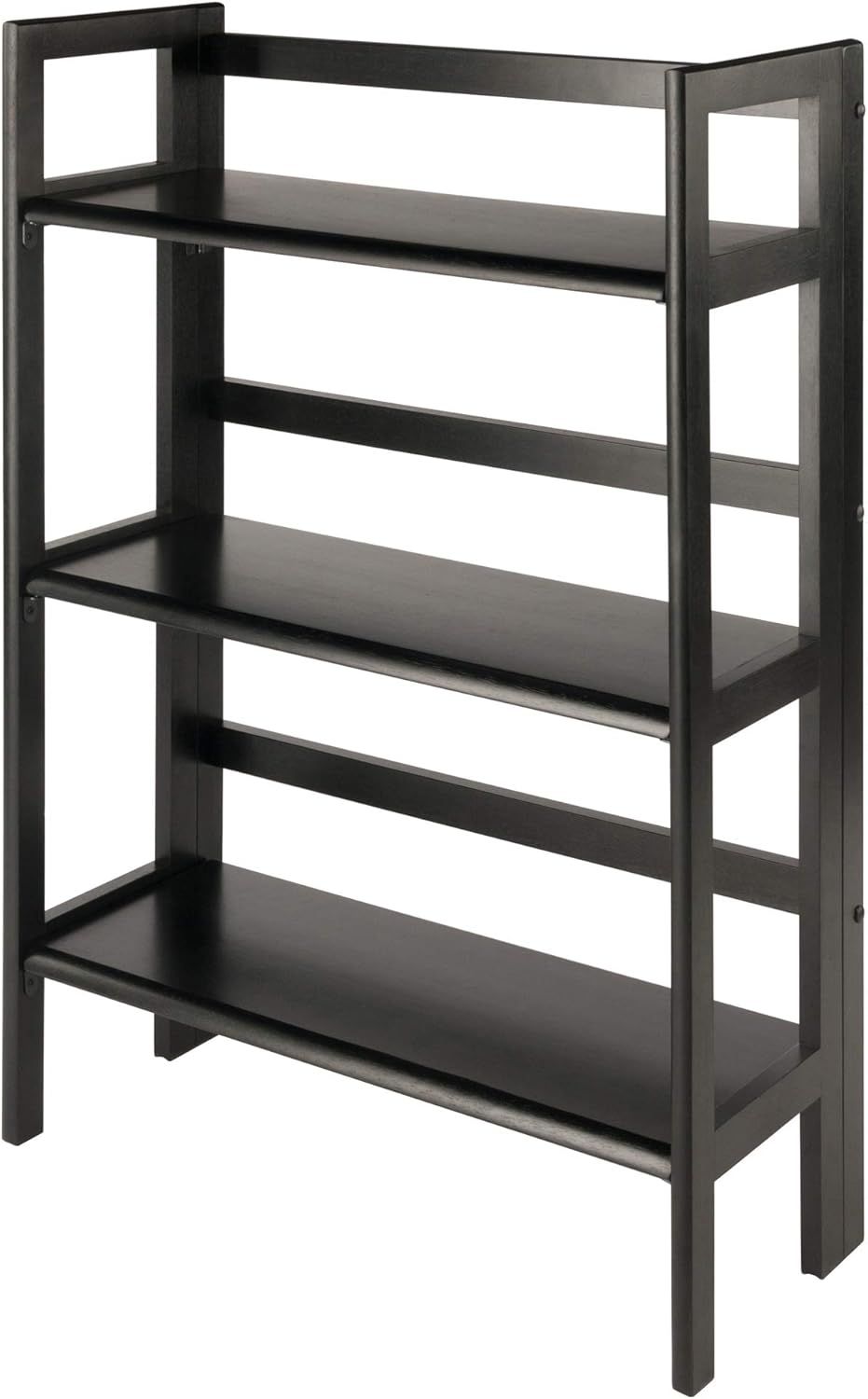 Black Beechwood Stackable 3-Tier Folding Shelf