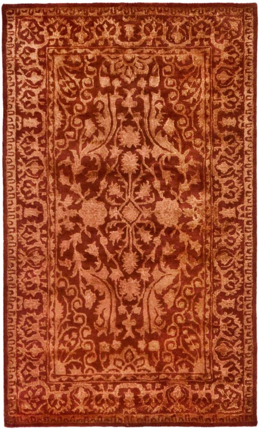 SAFAVIEH Silk Road Collection 2'6" x 4' Rust SKR213E Handmade Traditional Wool Accent Rug