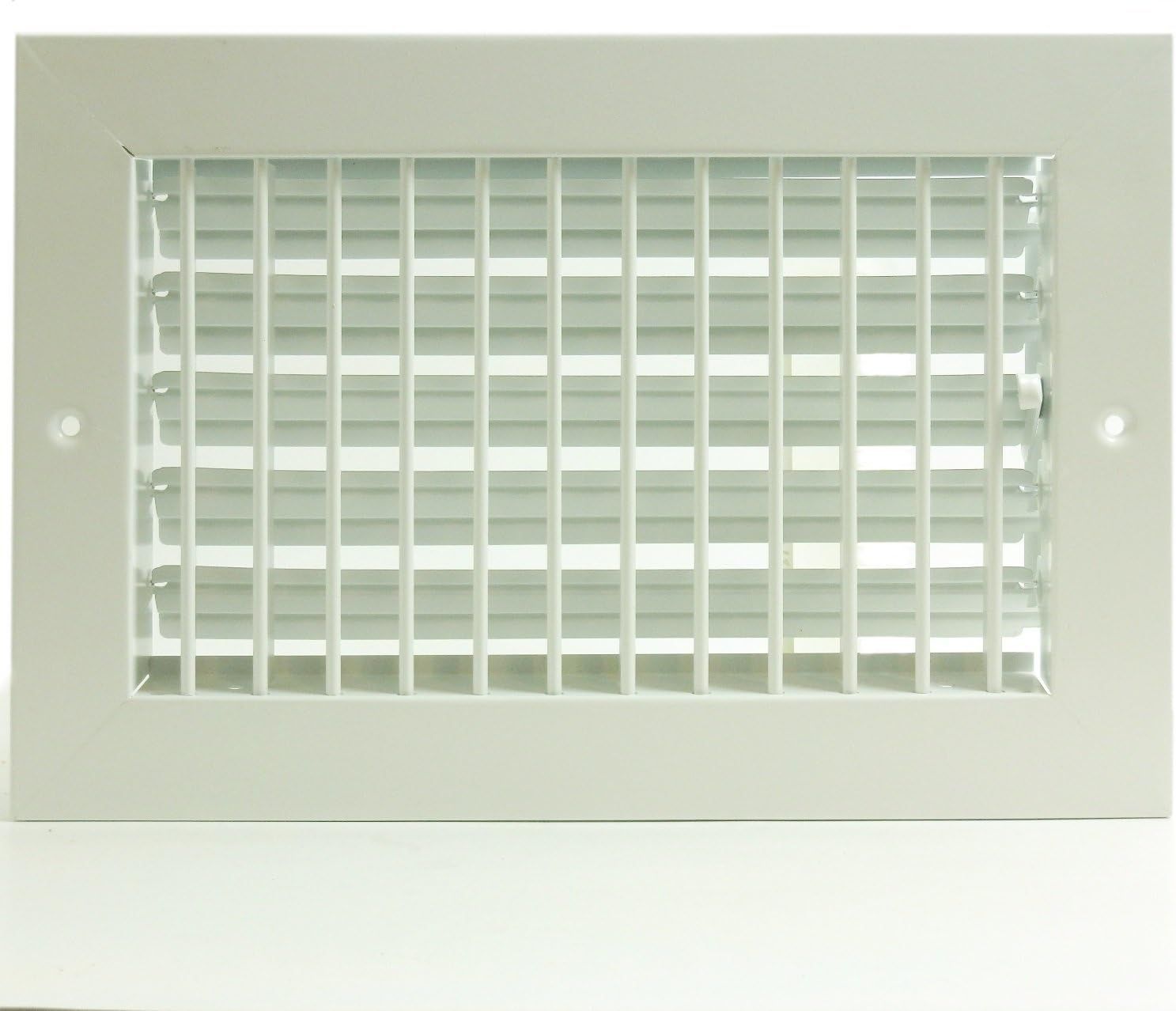 14" x 4" White Steel Adjustable Air Supply Diffuser Grille