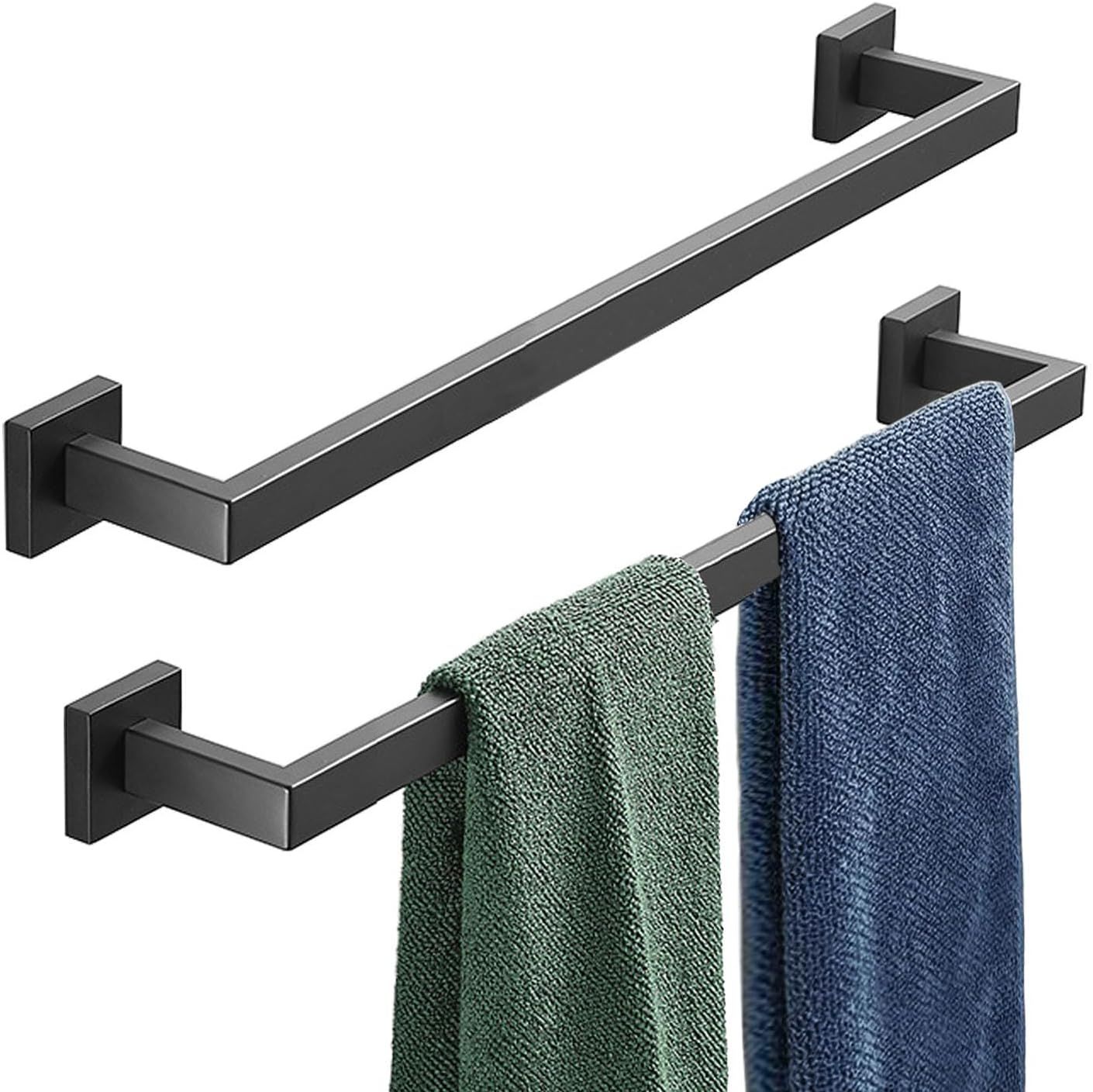 Matte Black Stainless Steel 26" Bathroom Towel Bar Set