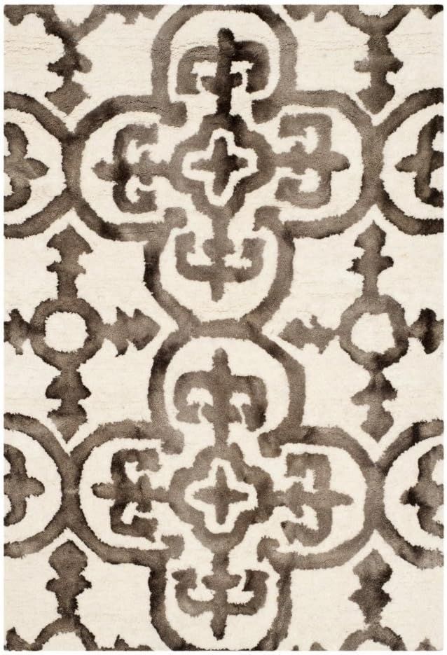 Ivory and Brown 9' x 12' Hand-Tufted Wool Area Rug