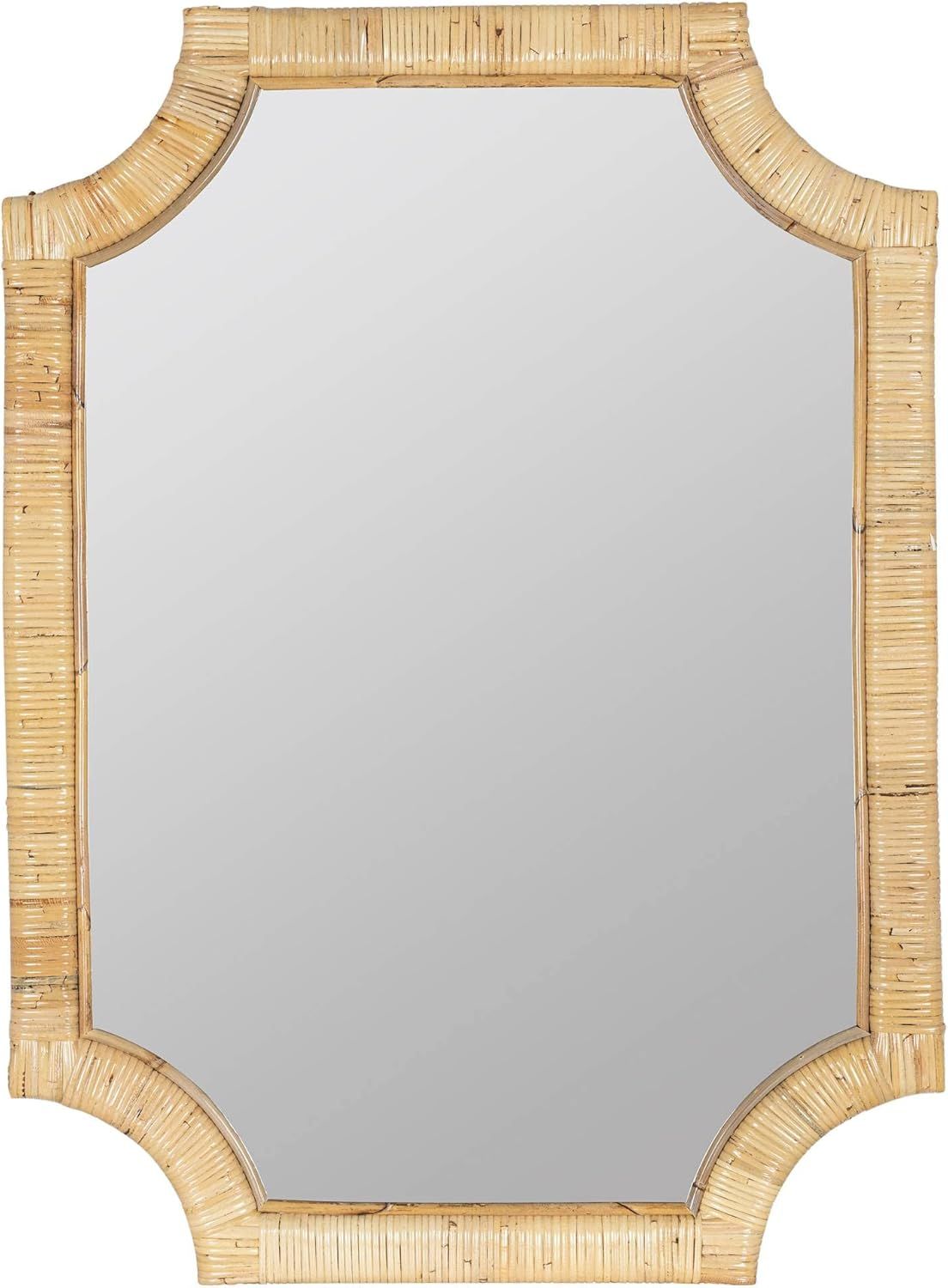 Lina Natural Rattan Rectangular Wall Vanity Mirror