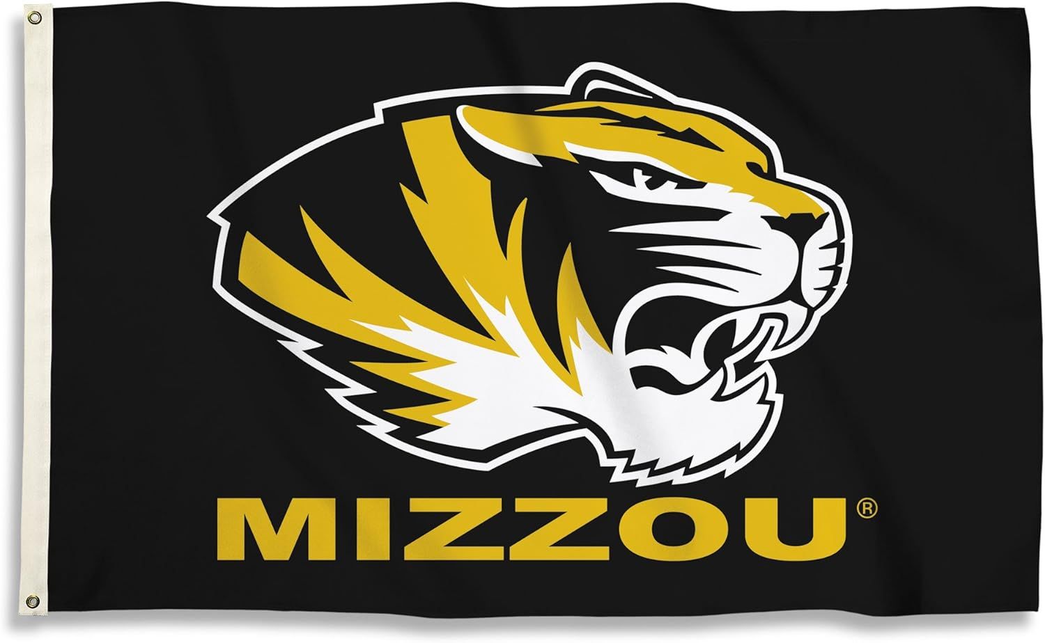 Missouri Tigers Black 3' x 5' Polyester Flag with Brass Grommets