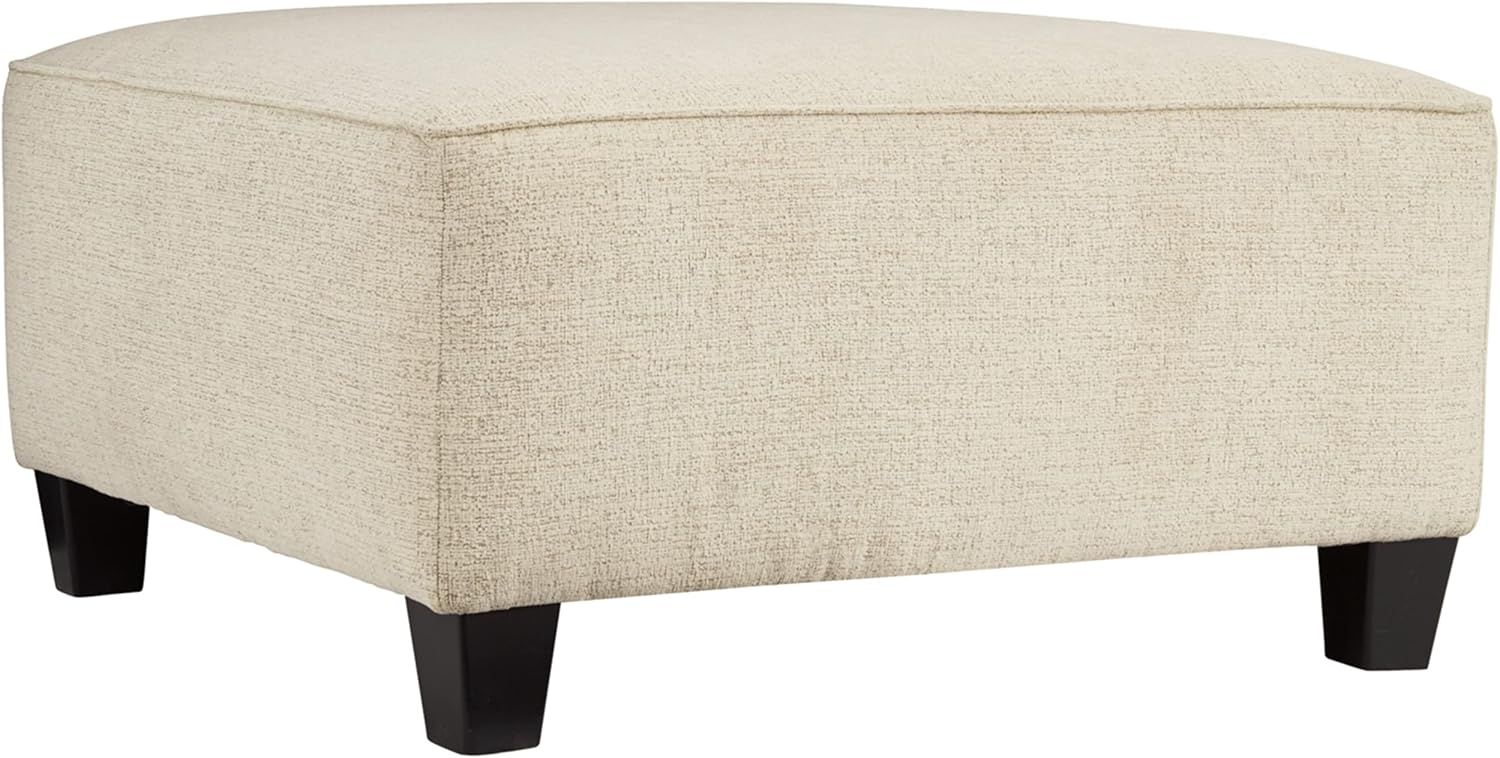 Contemporary Beige Chenille Oversized Footstool 39"x39"