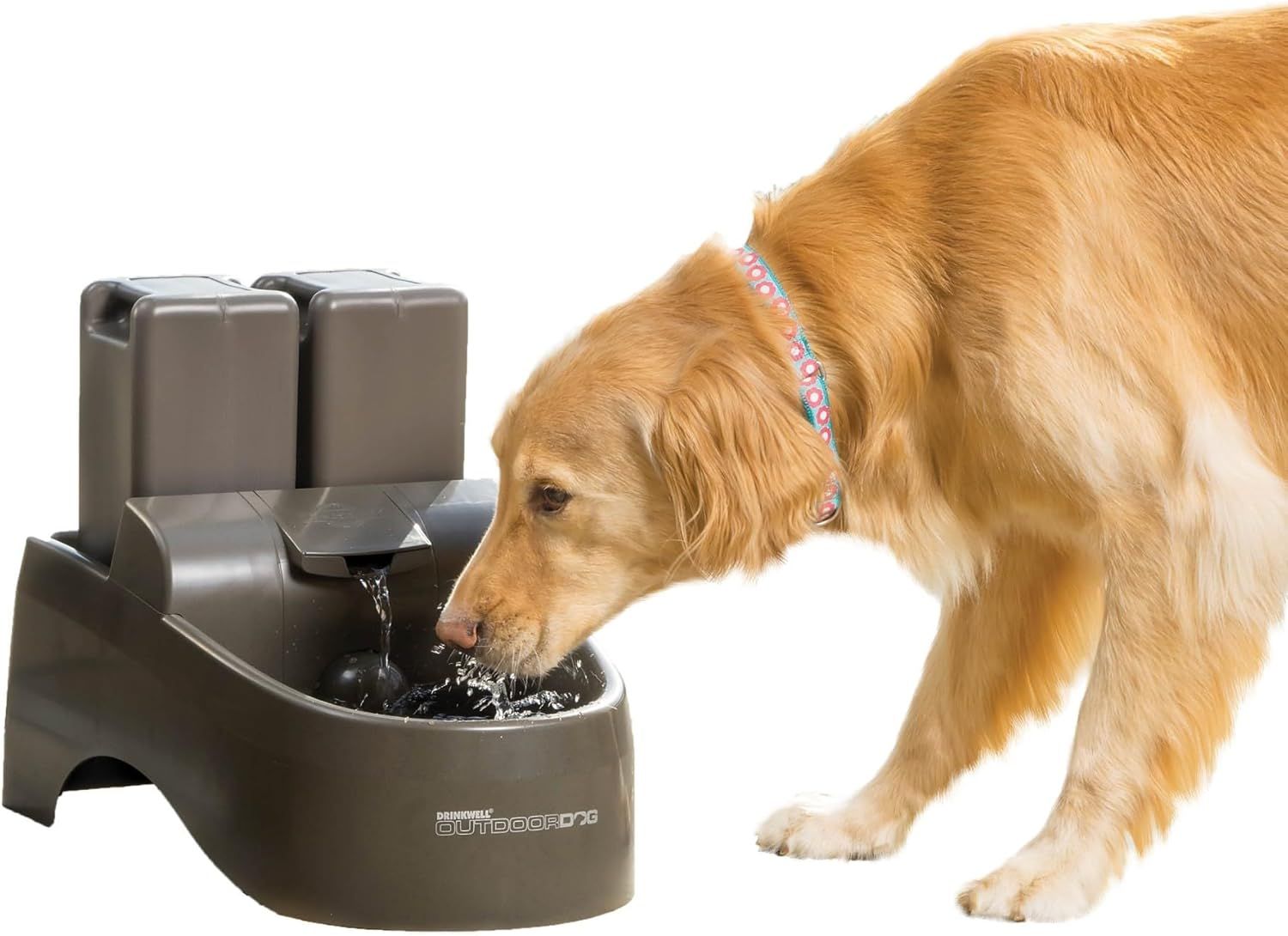 Large Capacity Taupe Outdoor Dog Water Fountain