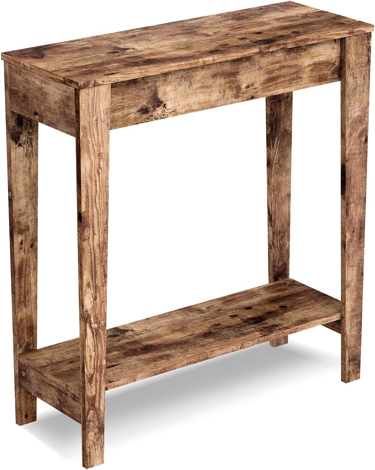 Modern Brown Wood Console Table with Storage, 31" Wide