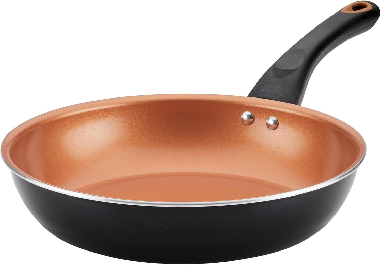 10-Inch Black Aluminum Skillet with Copper Ceramic Coating