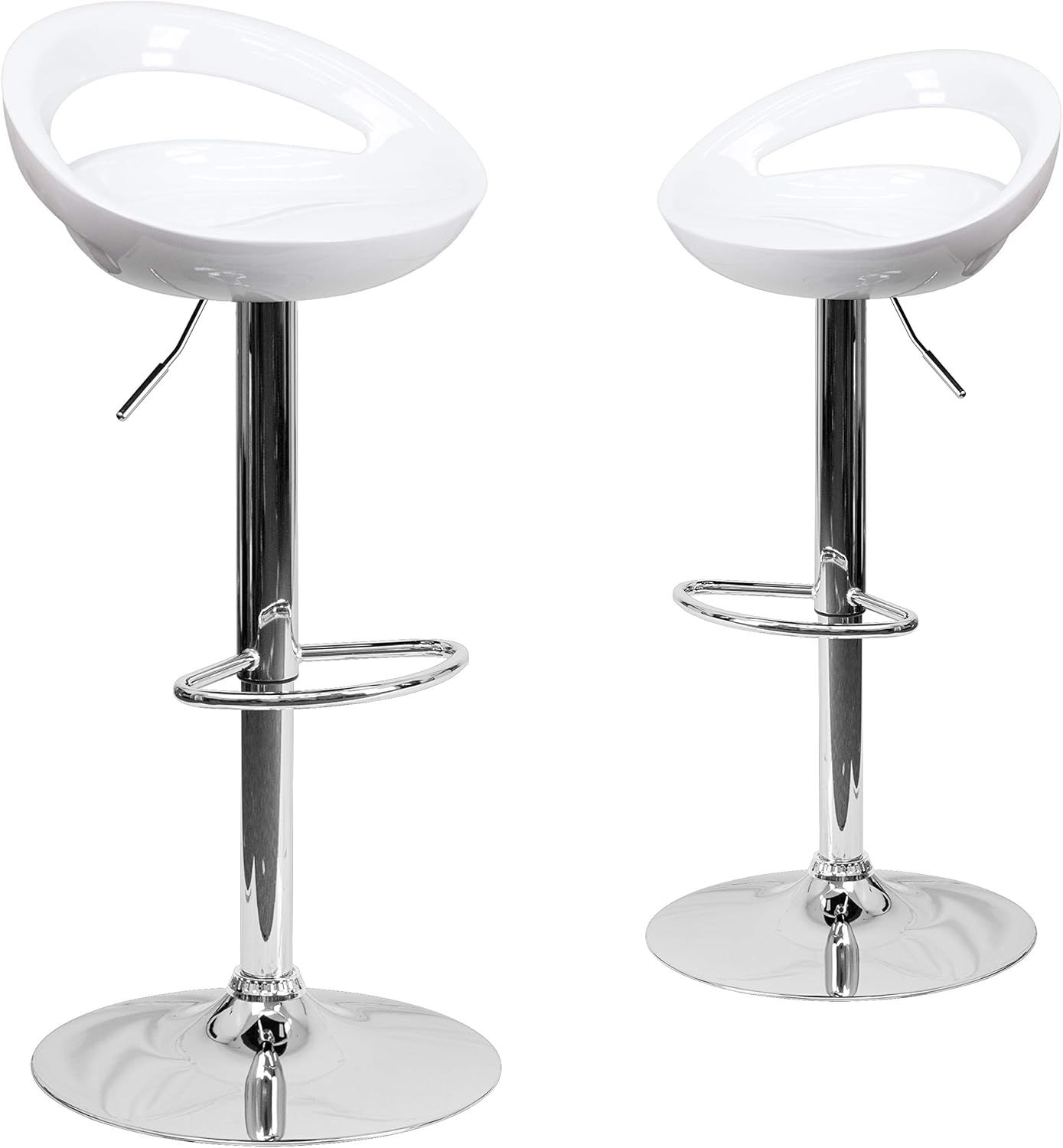Lustrous Opulent Orange Metal Adjustable Swivel Barstool