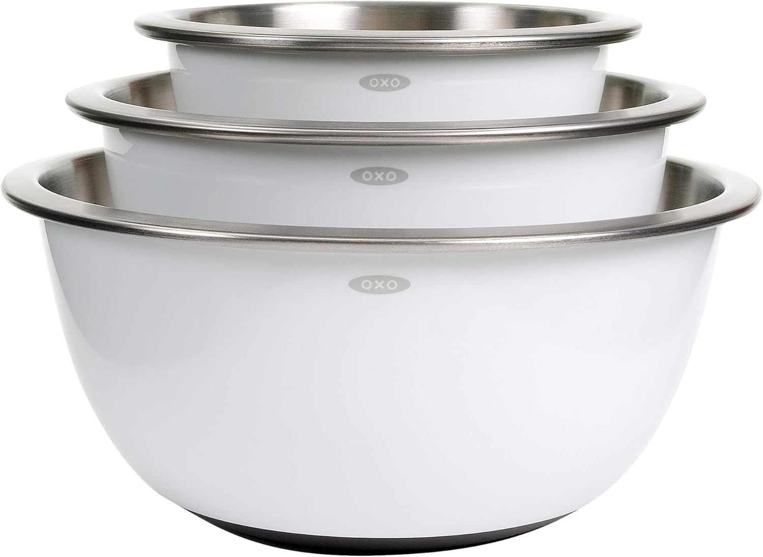 OXO Good Grips White Stainless Steel Mixing Bowl Set