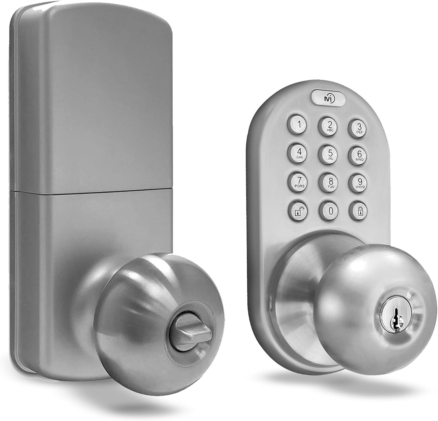 Satin Nickel Electronic Keypad Entry Door Knob