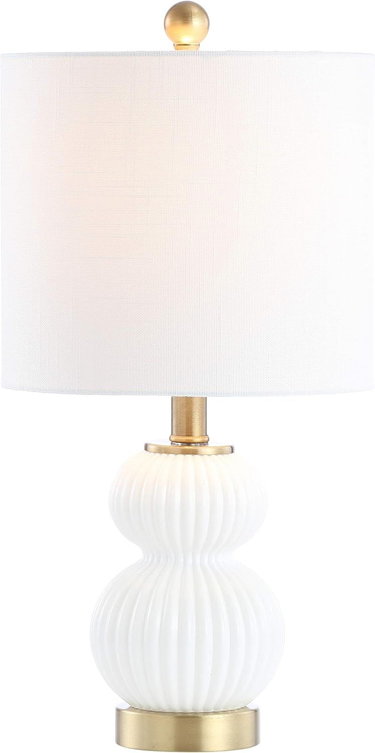 Daphne 20" White and Brass Ribbed Metal Table Lamp