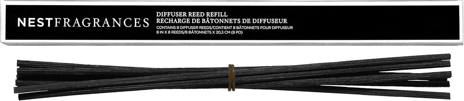 Elegant Black Rattan Reed Diffuser Stick Refill - 8 Pack