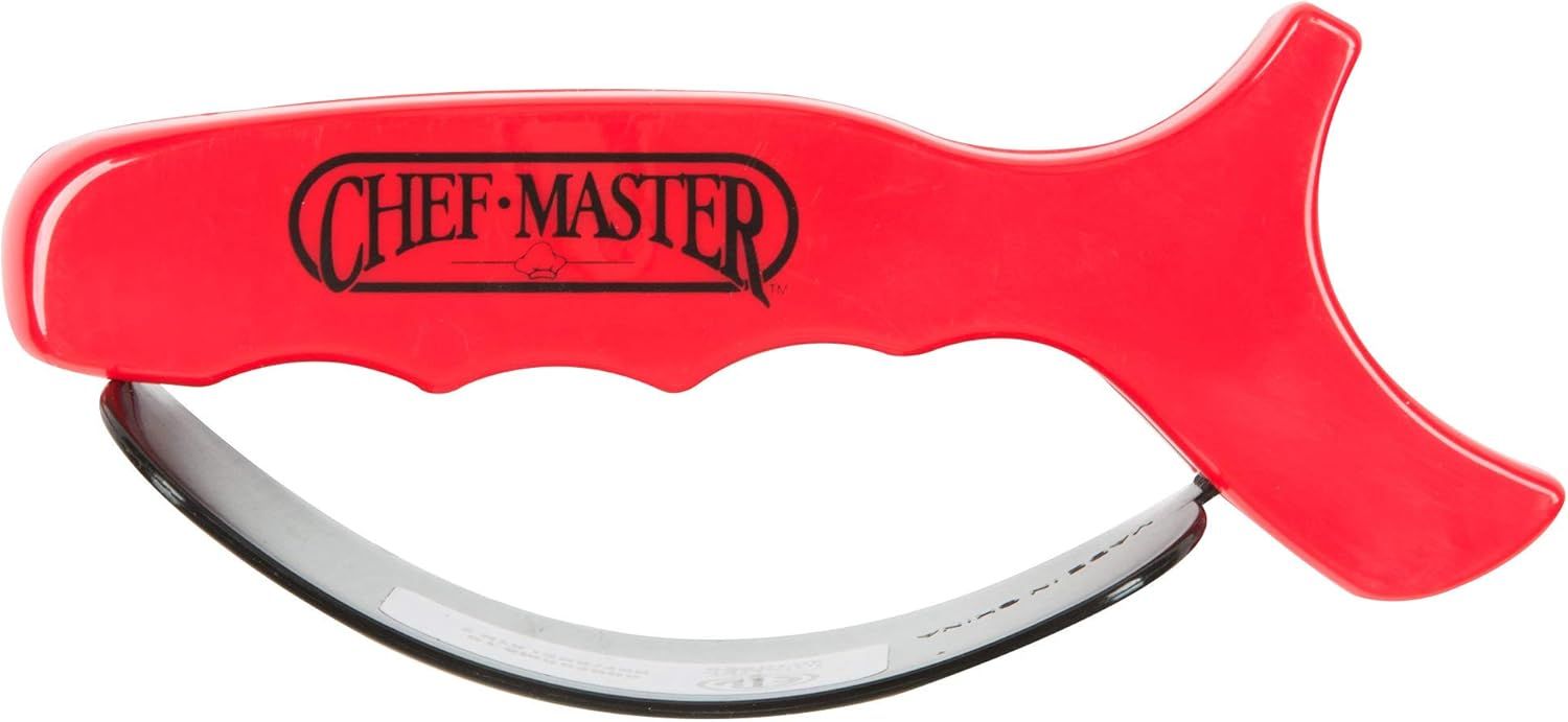 Chef Master Red Handheld Carbide-Tipped Knife Sharpener