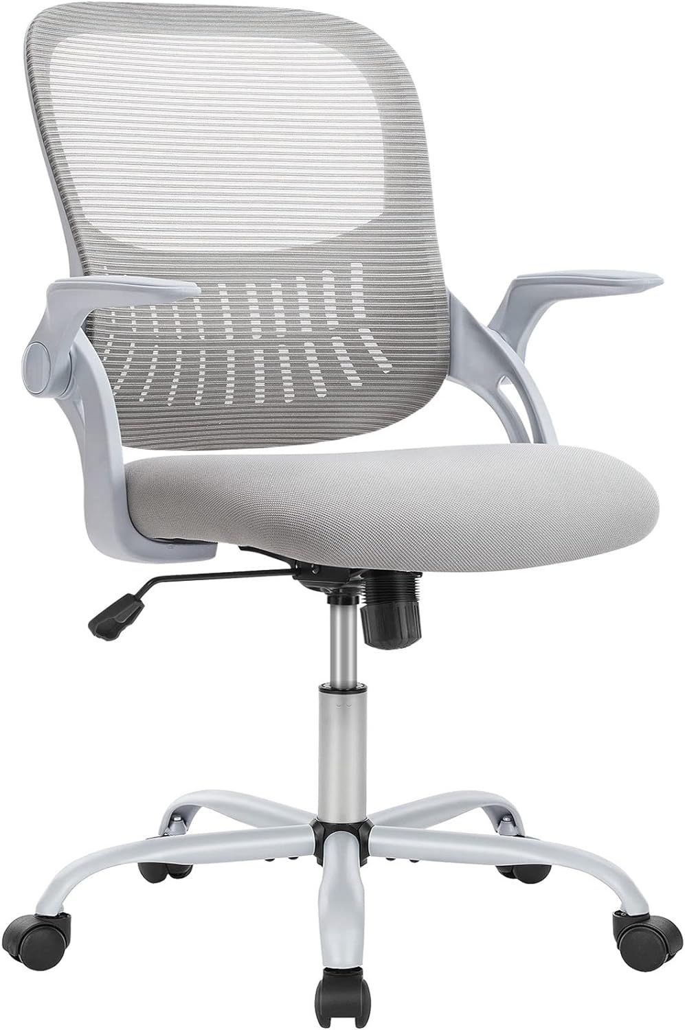 Gray Mesh Ergonomic Swivel Executive Office Chair with Adjustable Arms