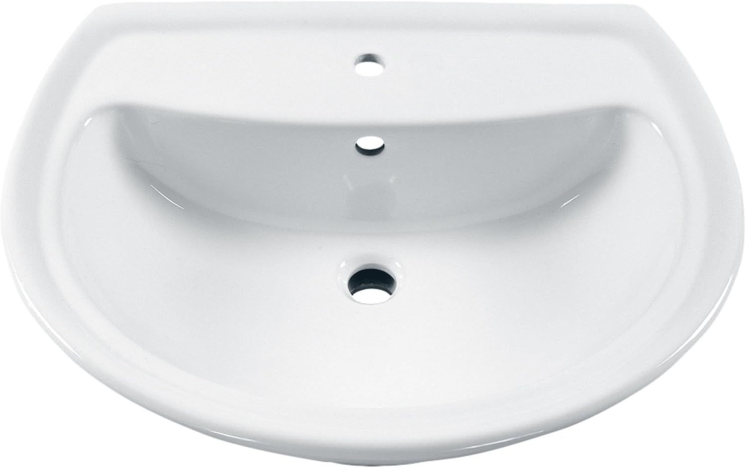 Cadet White Ceramic Oval Pedestal Sink Basin