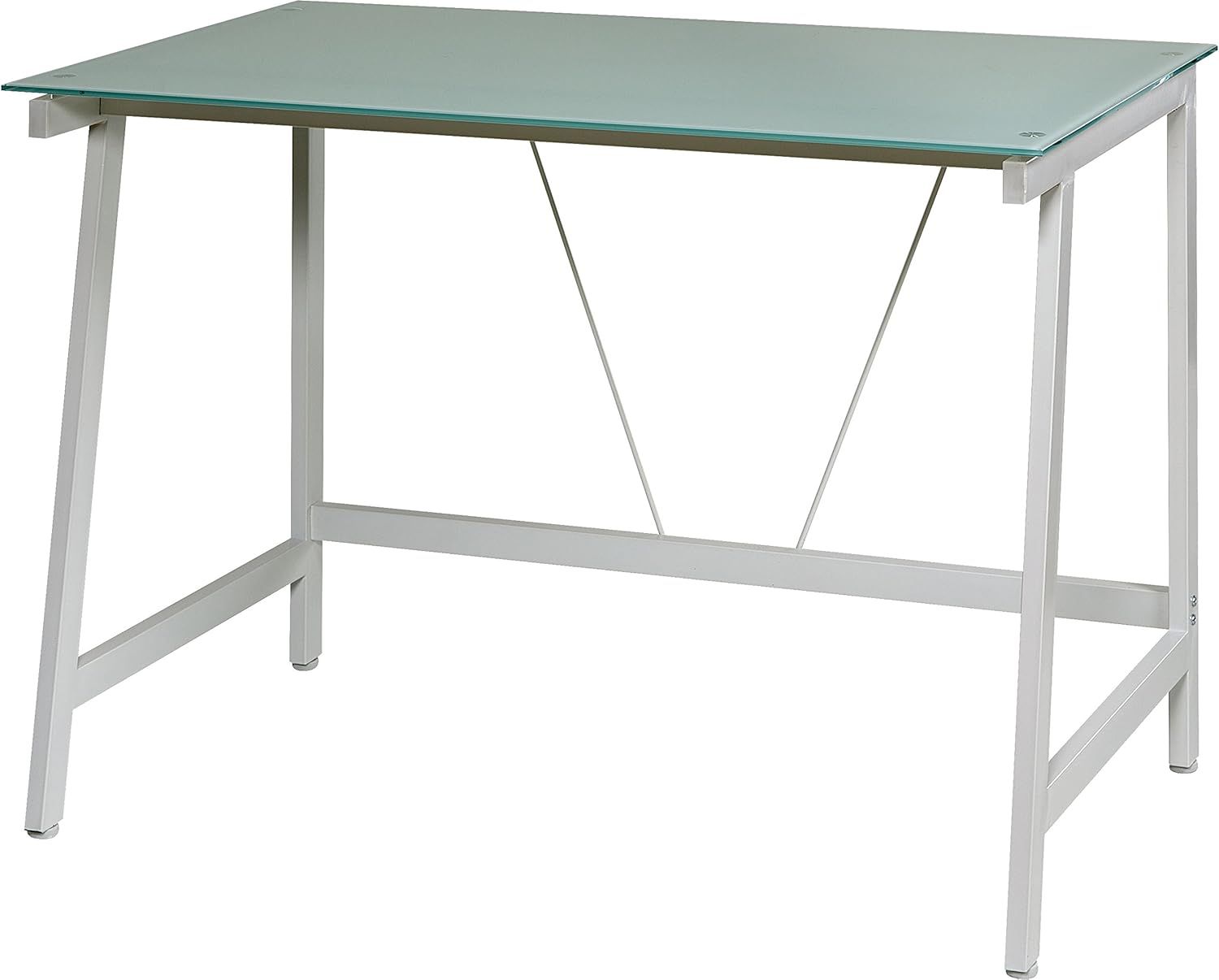 White Glass Top Minimalist Writing Desk