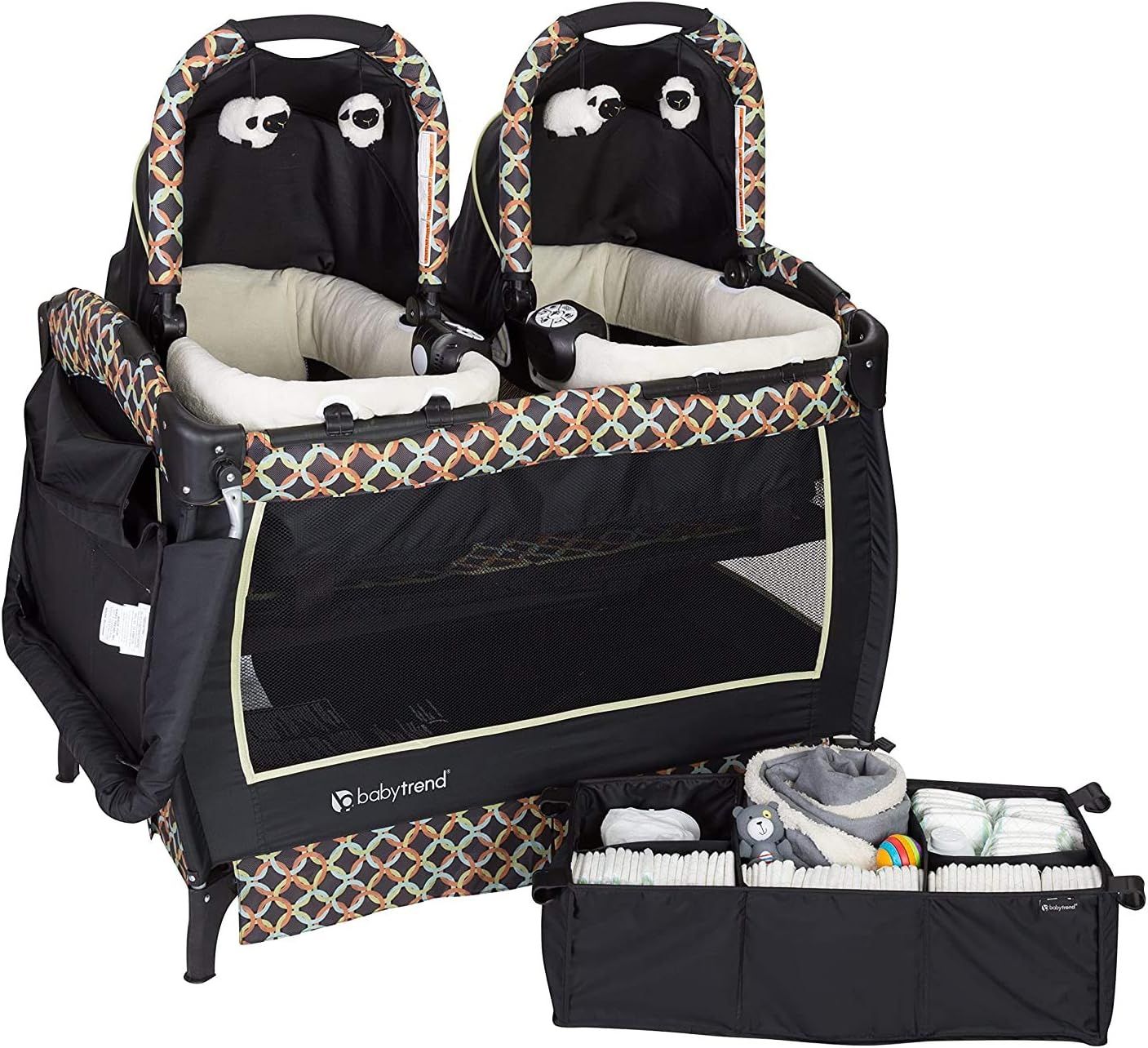 Portable Twin Nursery Center with Bassinet and Changing Station