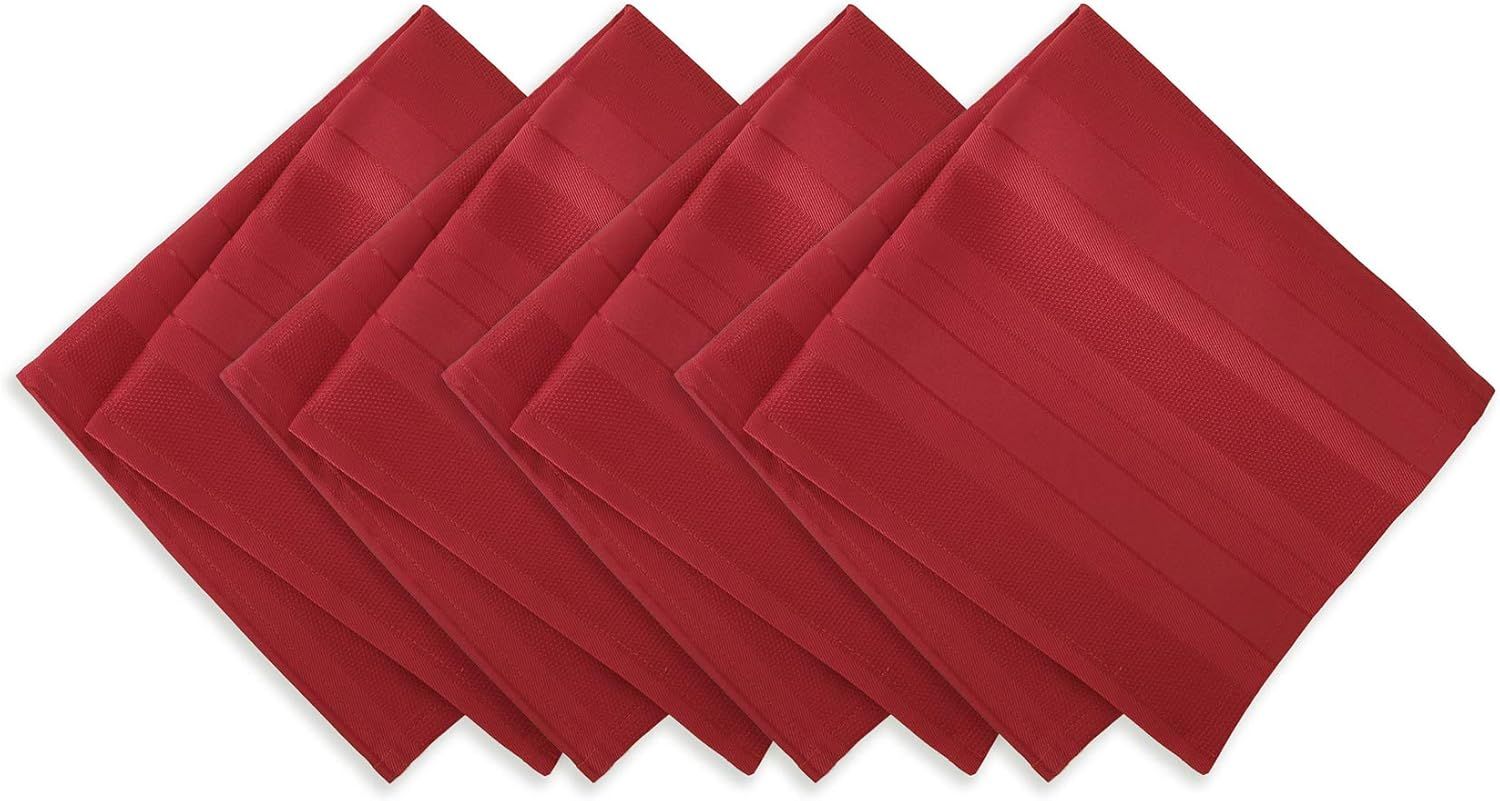 Red Polyester Stain-Resistant Table Napkins Set of 4