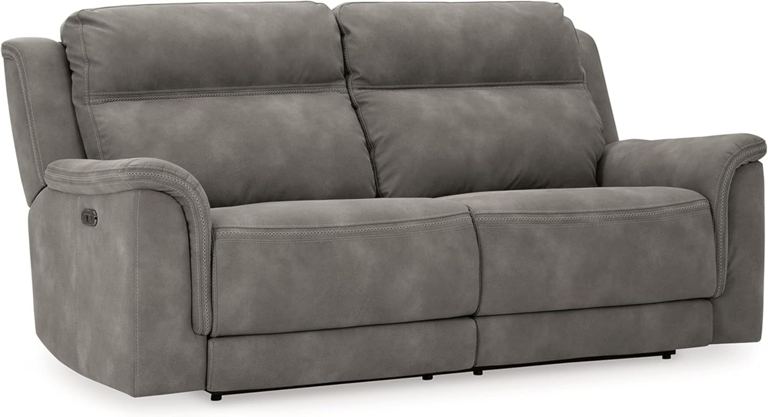 Signature Design by Ashley Next-Gen DuraPella Faux Leather Zero Wall Power Reclining Sofa with USB, Slate Gray