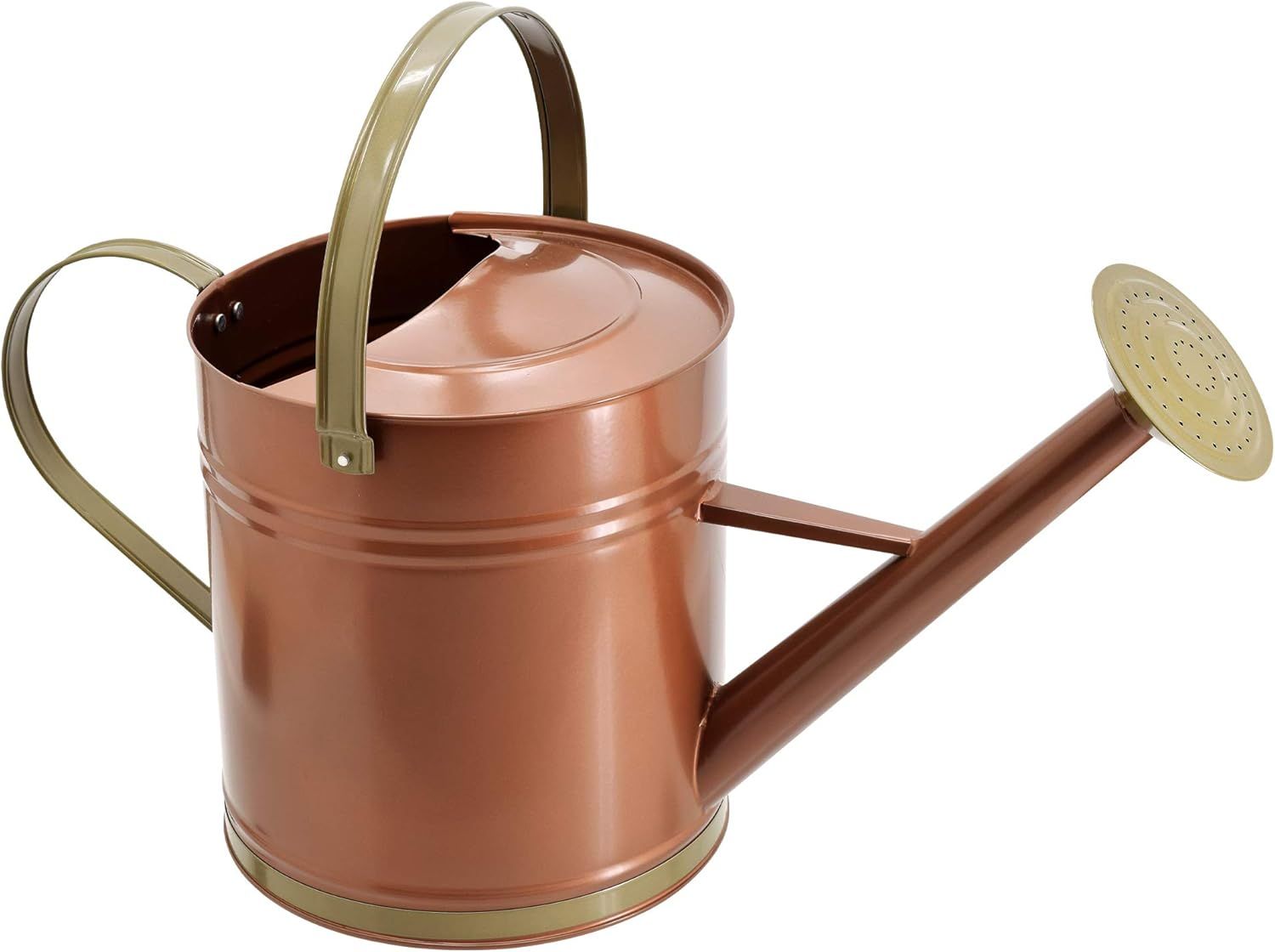 Classic Bronze Galvanized Metal Watering Can with Shower Wand