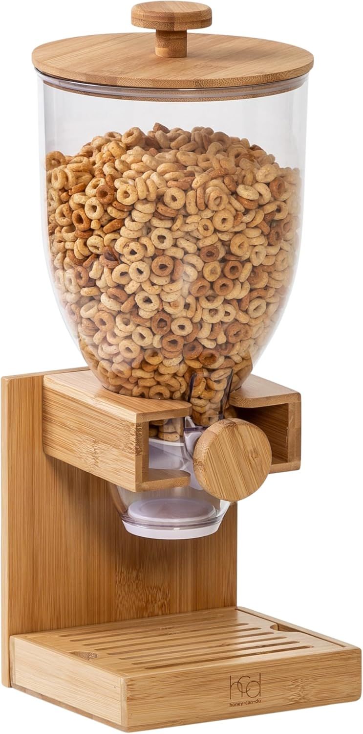 Natural Bamboo and BPA-Free Plastic Cereal Dispenser