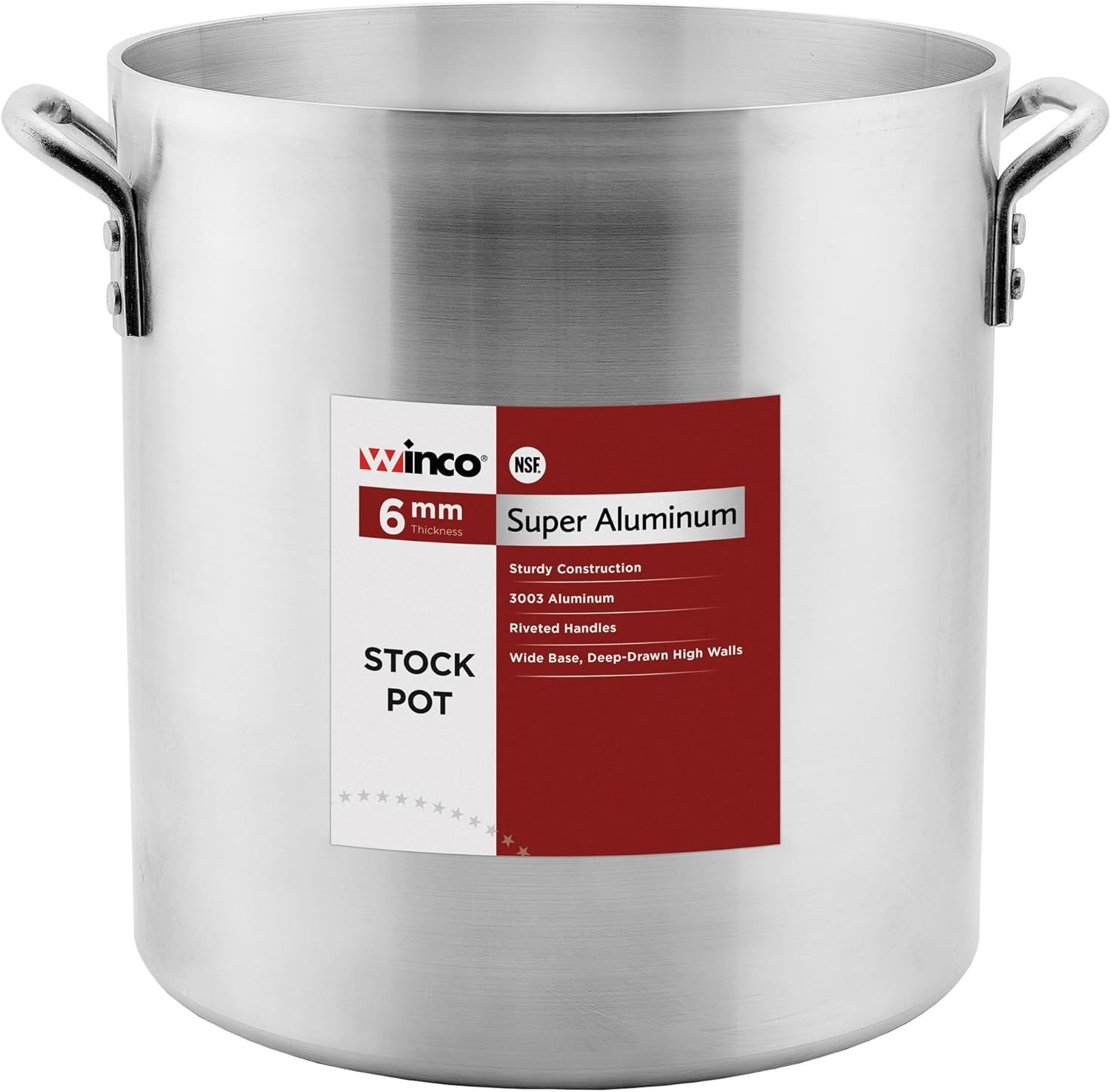 Winco 60 Quart Heavy Duty Aluminum Stock Pot