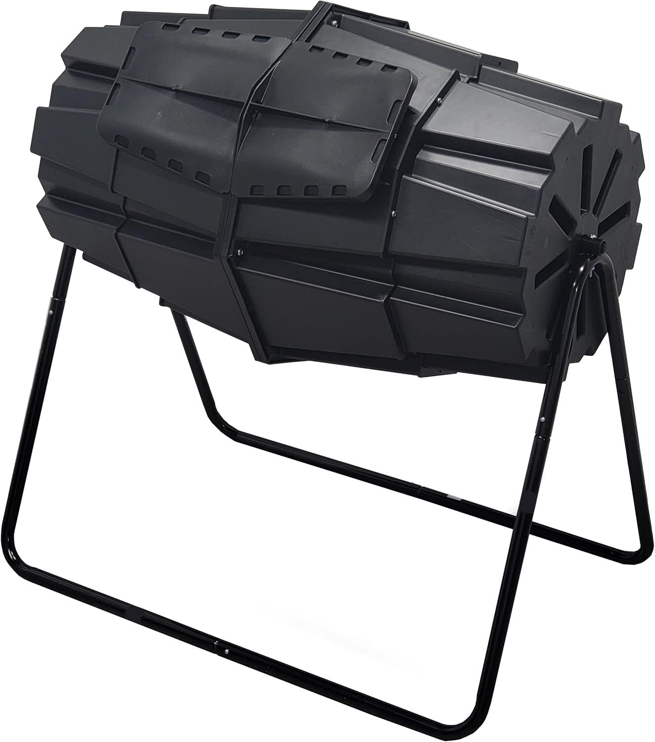 Black 50-Gallon Dual Chamber Outdoor Tumbler Composter