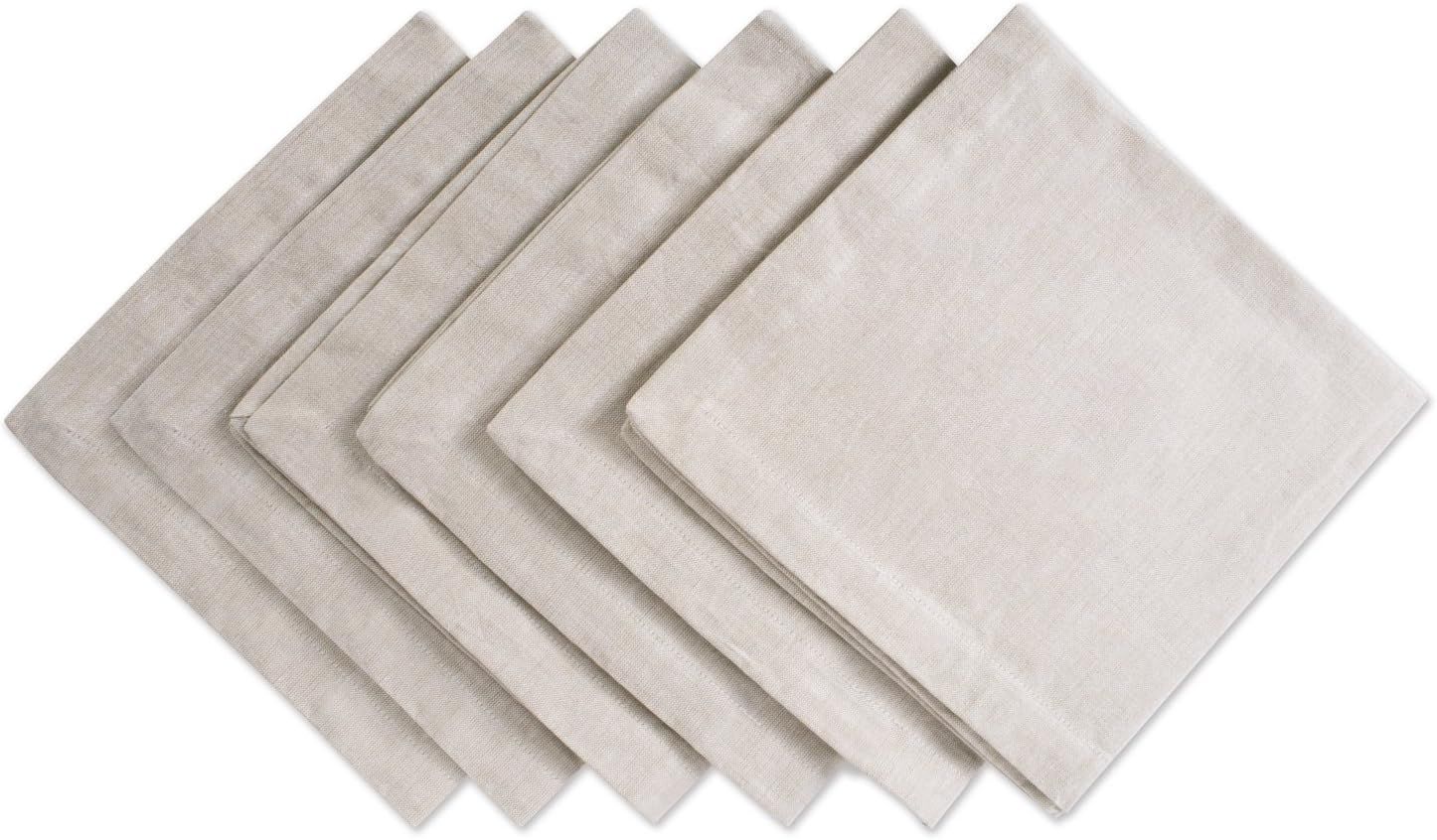 Natural Cotton Chambray Square Napkin Set of 6