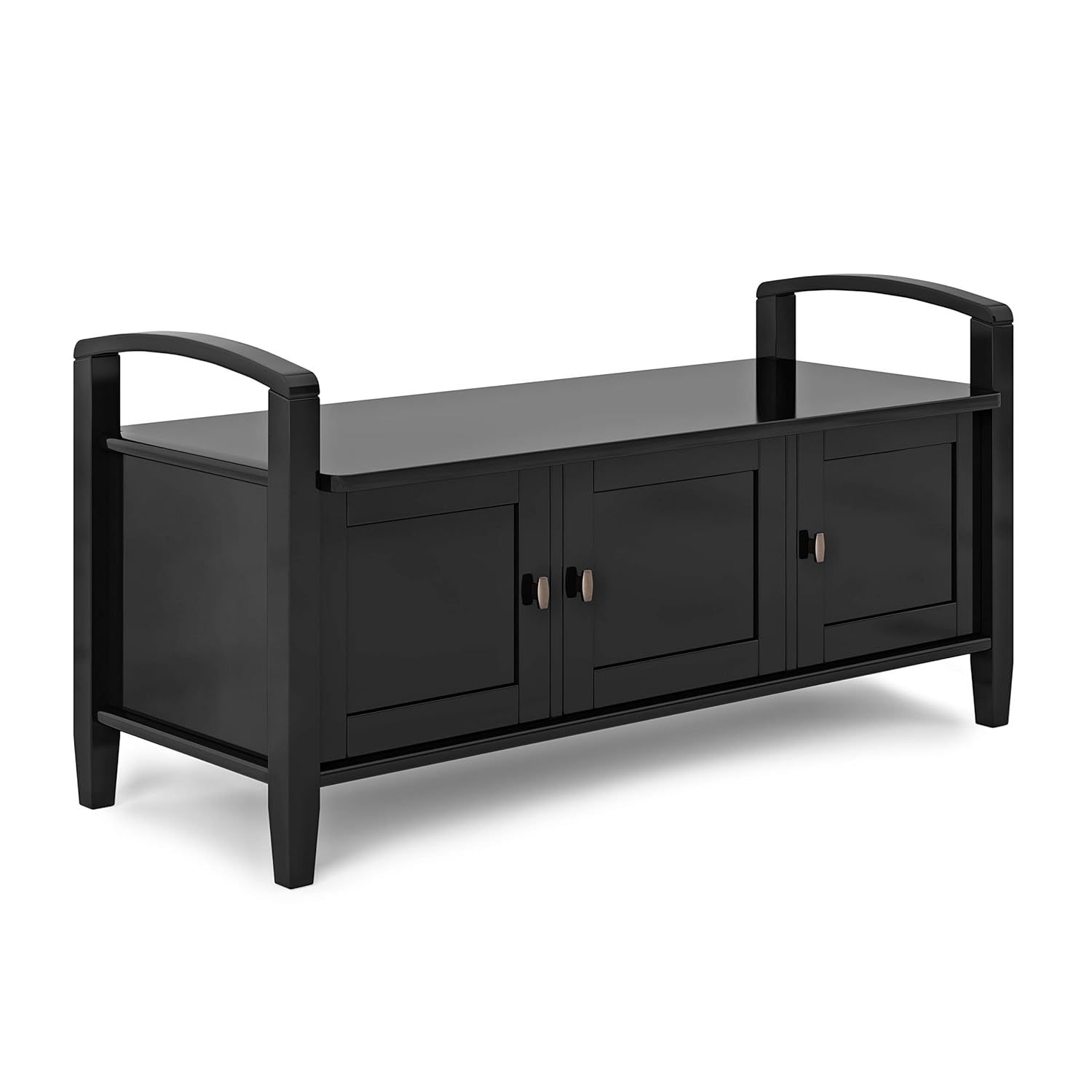 Rustic Natural Aged Brown Solid Wood Entryway Storage Bench
