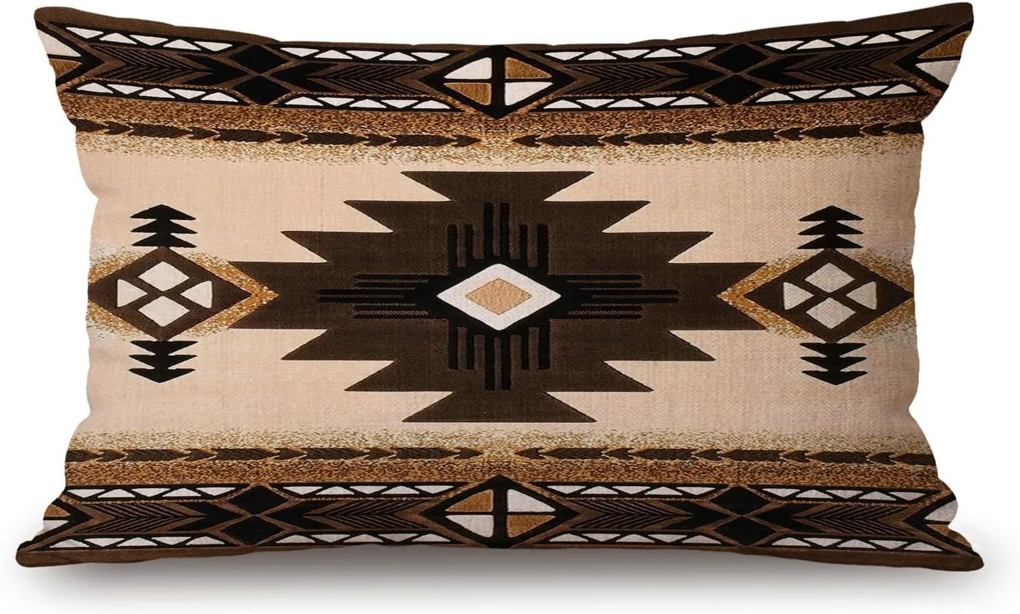 Southwest Aztec Cotton Lumbar Throw Pillow Cover