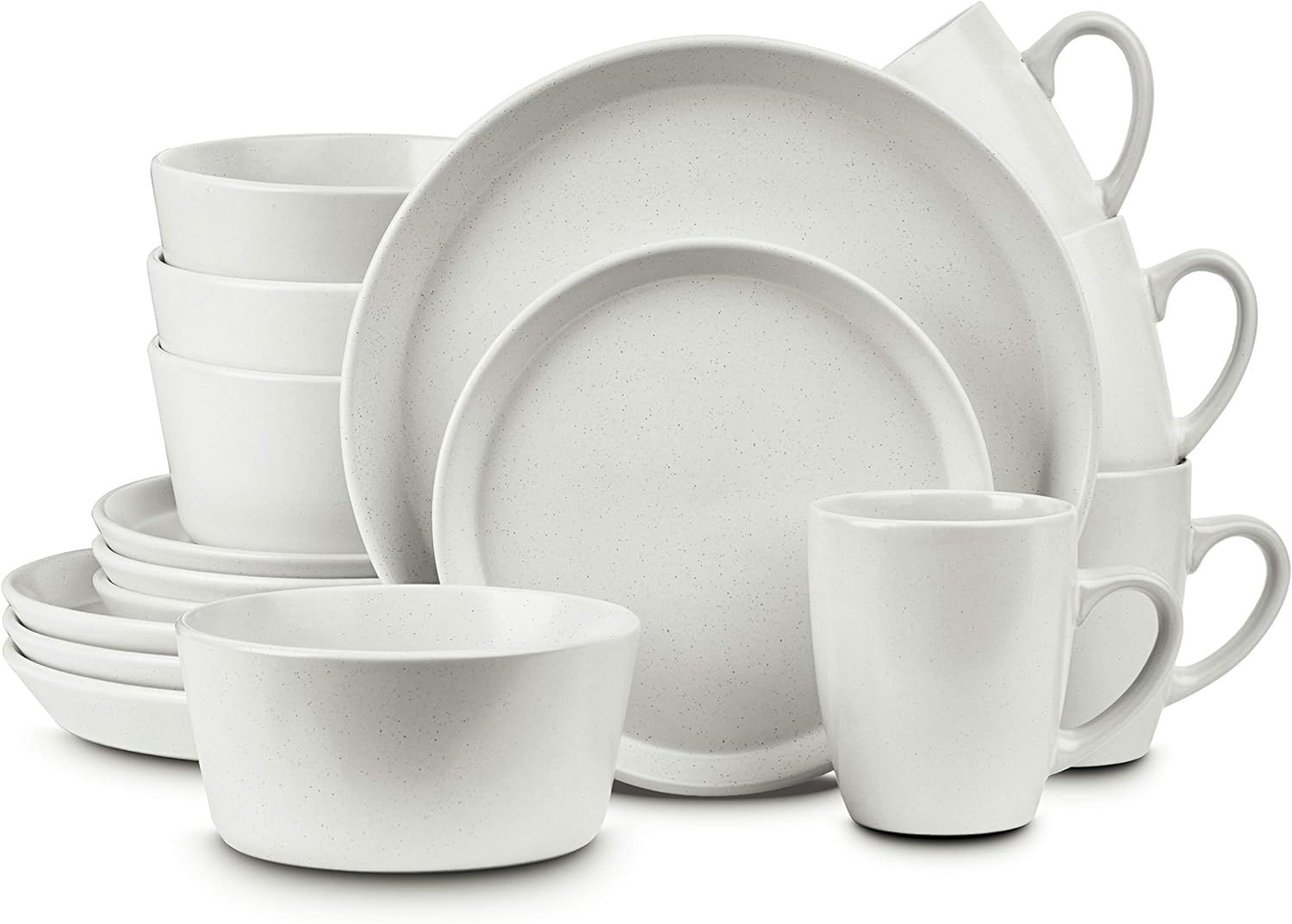 Snow White Ceramic 16-Piece Dinnerware Set for 4