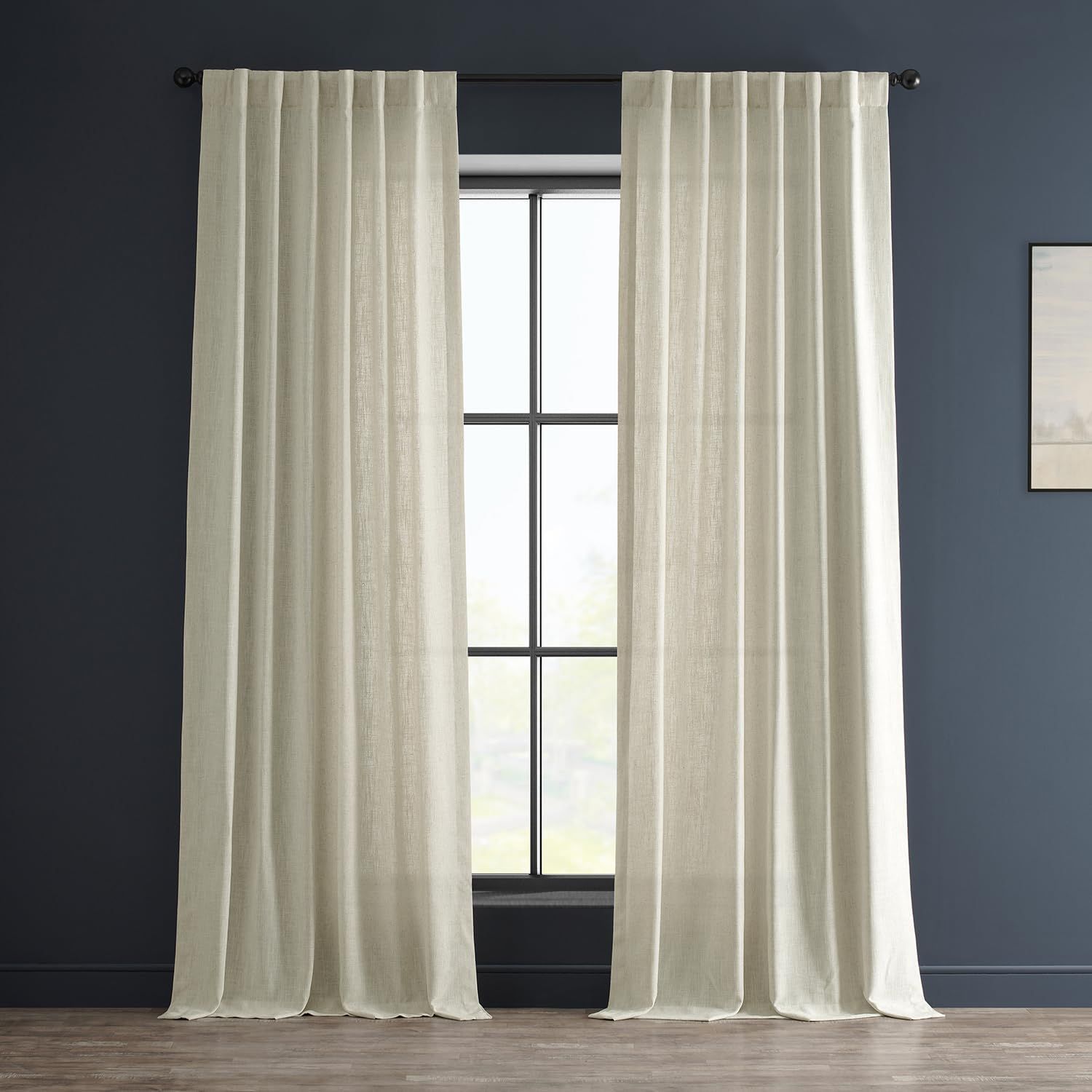 Barley Light-Filtering Faux Linen 96" Window Curtain Panel