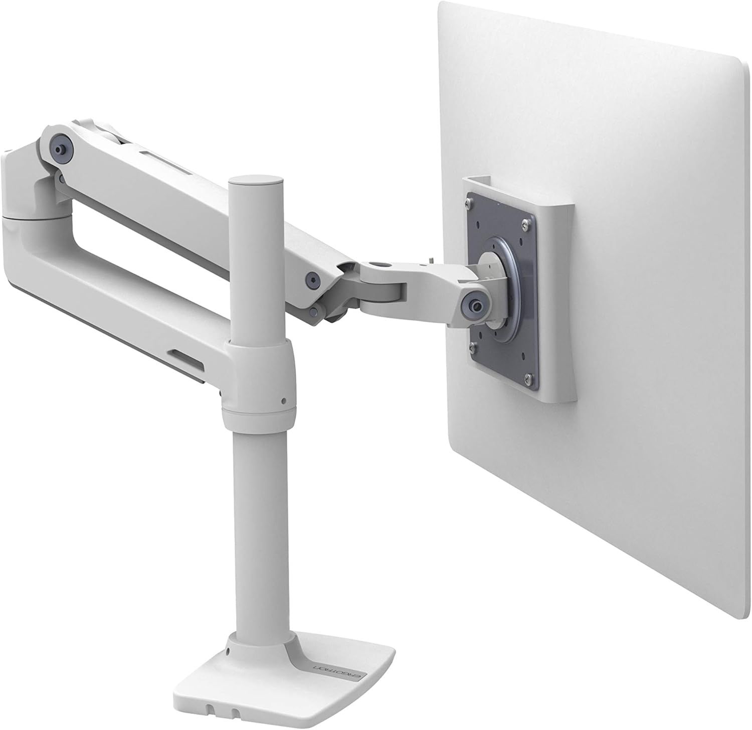 White Aluminum and Steel Full-Motion Desk Mount Monitor Arm