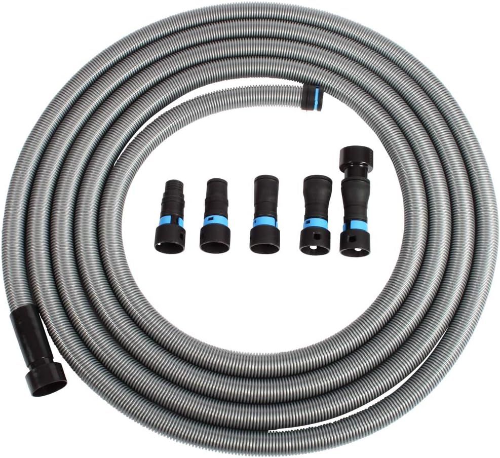 30 Ft. Gray Flexible Vacuum Hose with Multi-Brand Adapters