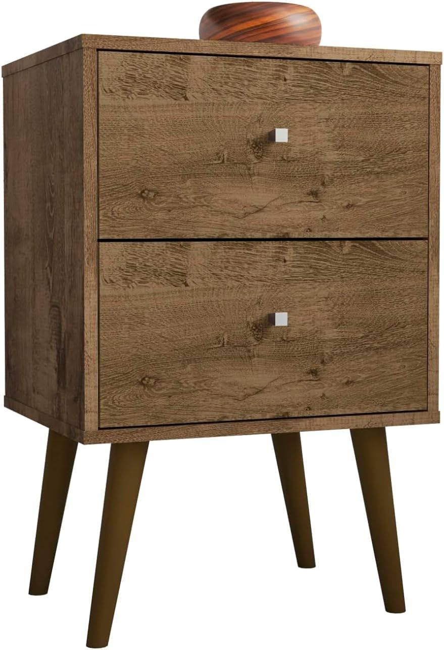 Liberty Rustic Brown 2-Drawer Nightstand with Solid Wood Legs