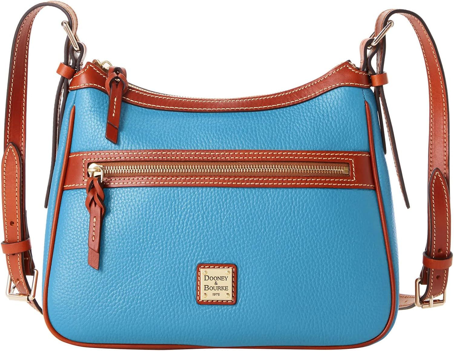 Sky Blue Genuine Leather Crossbody Shoulder Bag