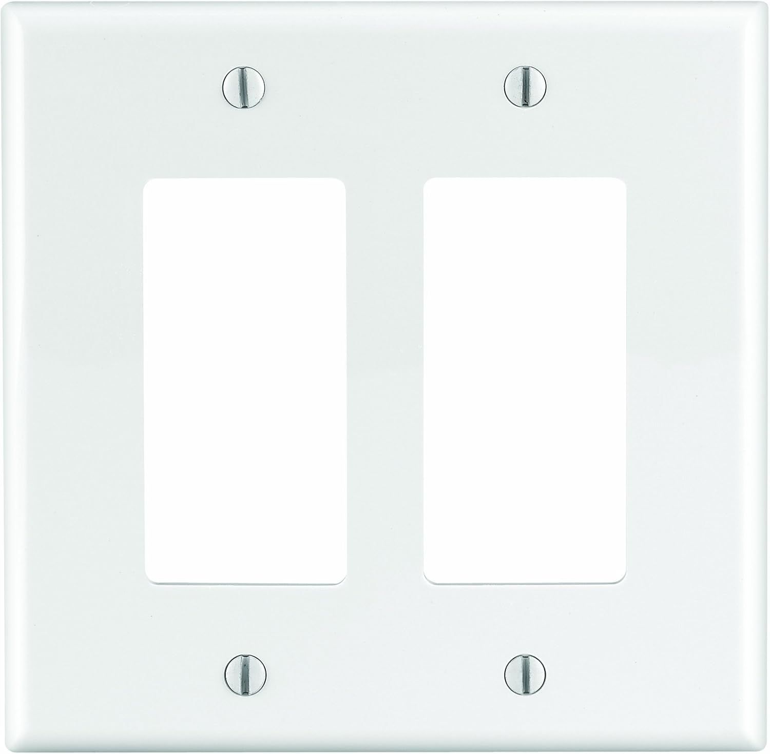 White Thermoplastic 2-Gang Midway Wallplate