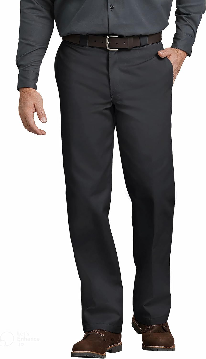 Men's Black High Rise Relaxed Fit Work Pants