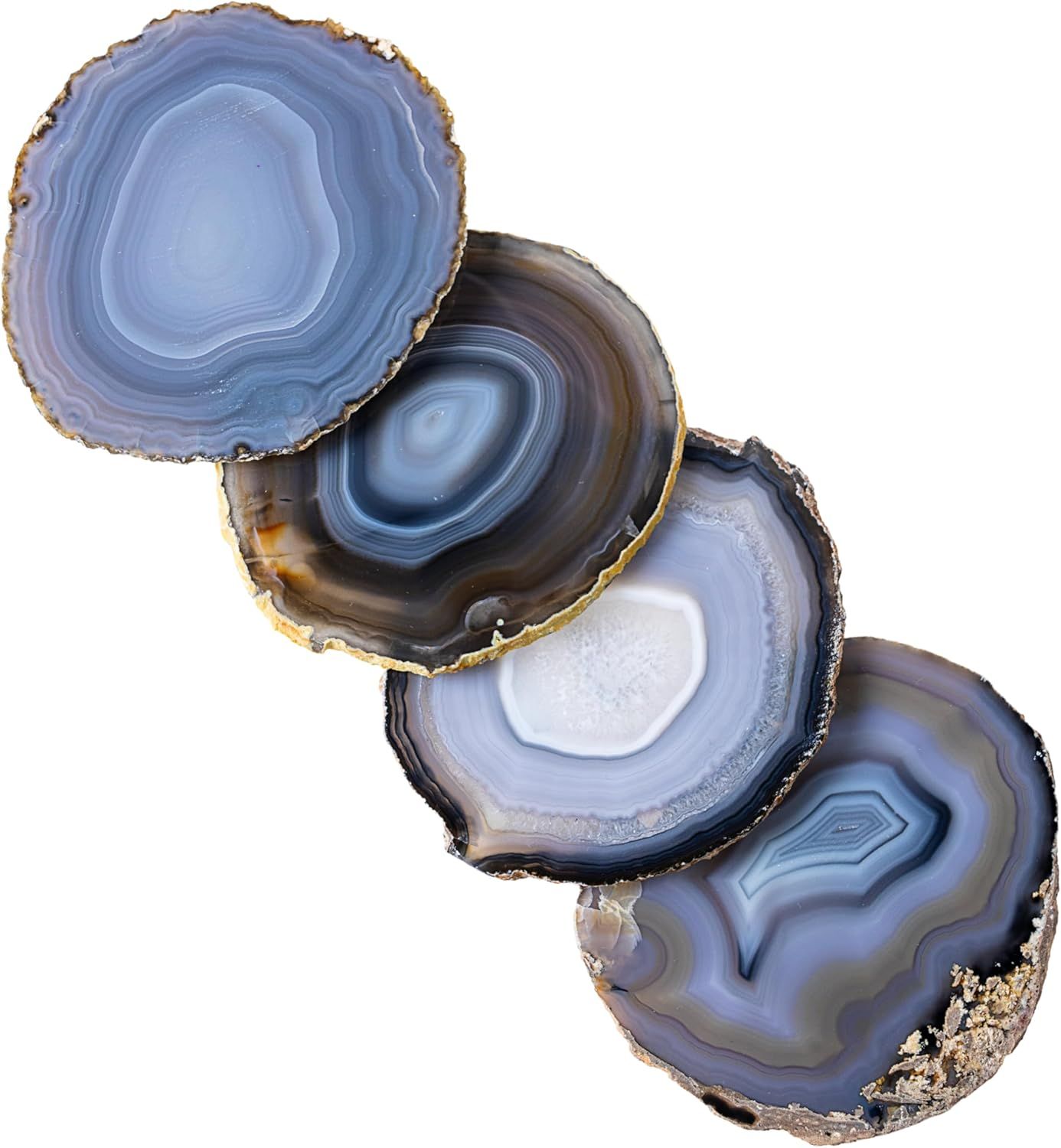 Natural Agate Stone Round Coasters Set of 4