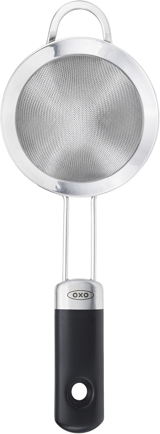 White Stainless Steel Fine Mesh Cocktail Strainer with Soft Handle