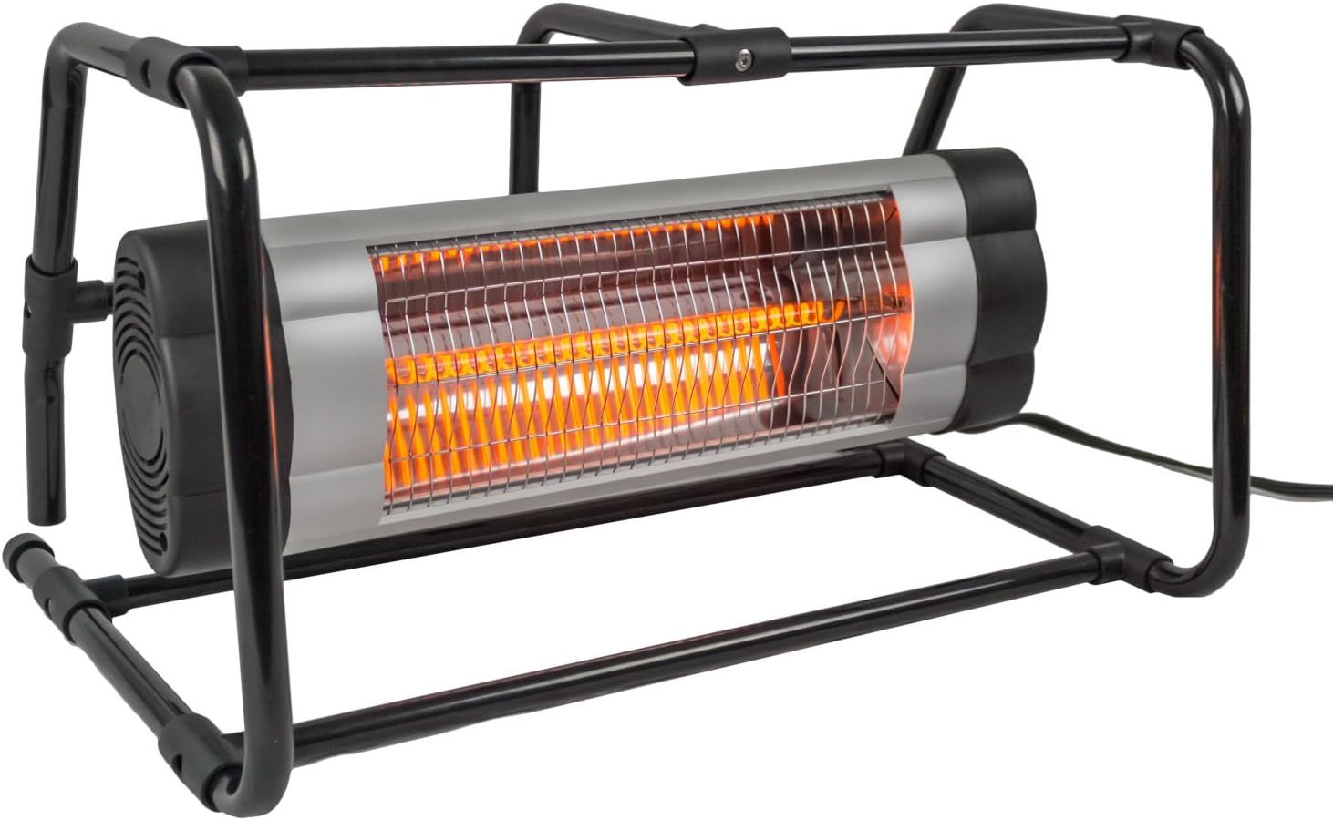 Black Electric Infrared Ground Heater with Cage, 1500W