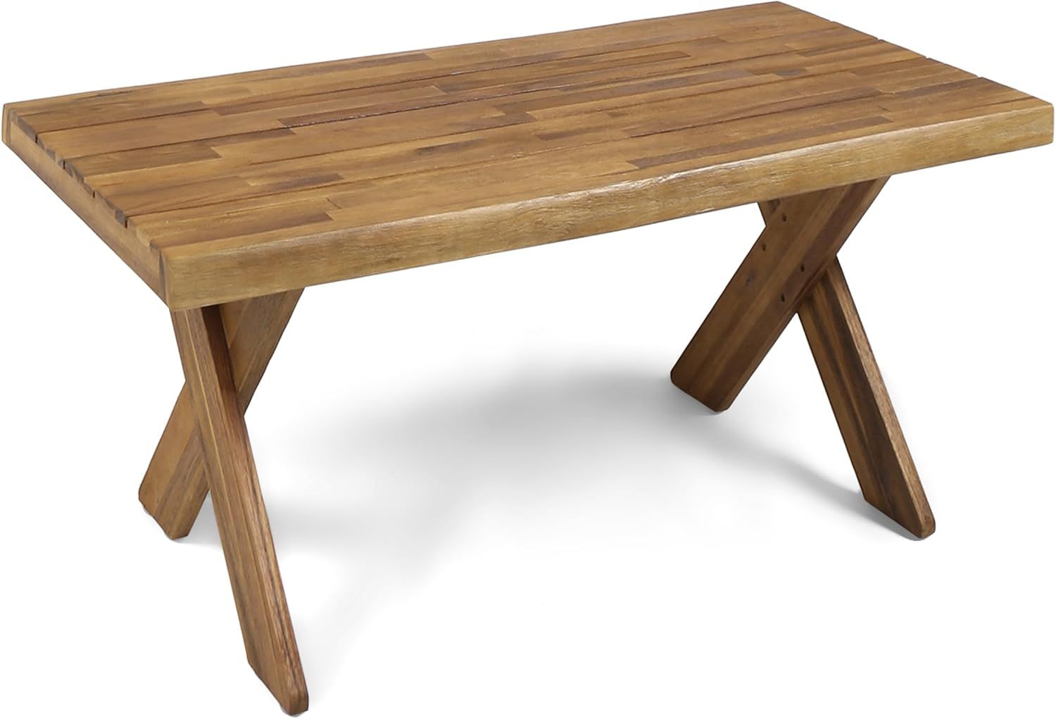 Estelle Sandblast Teak Finish Acacia Wood Coffee Table