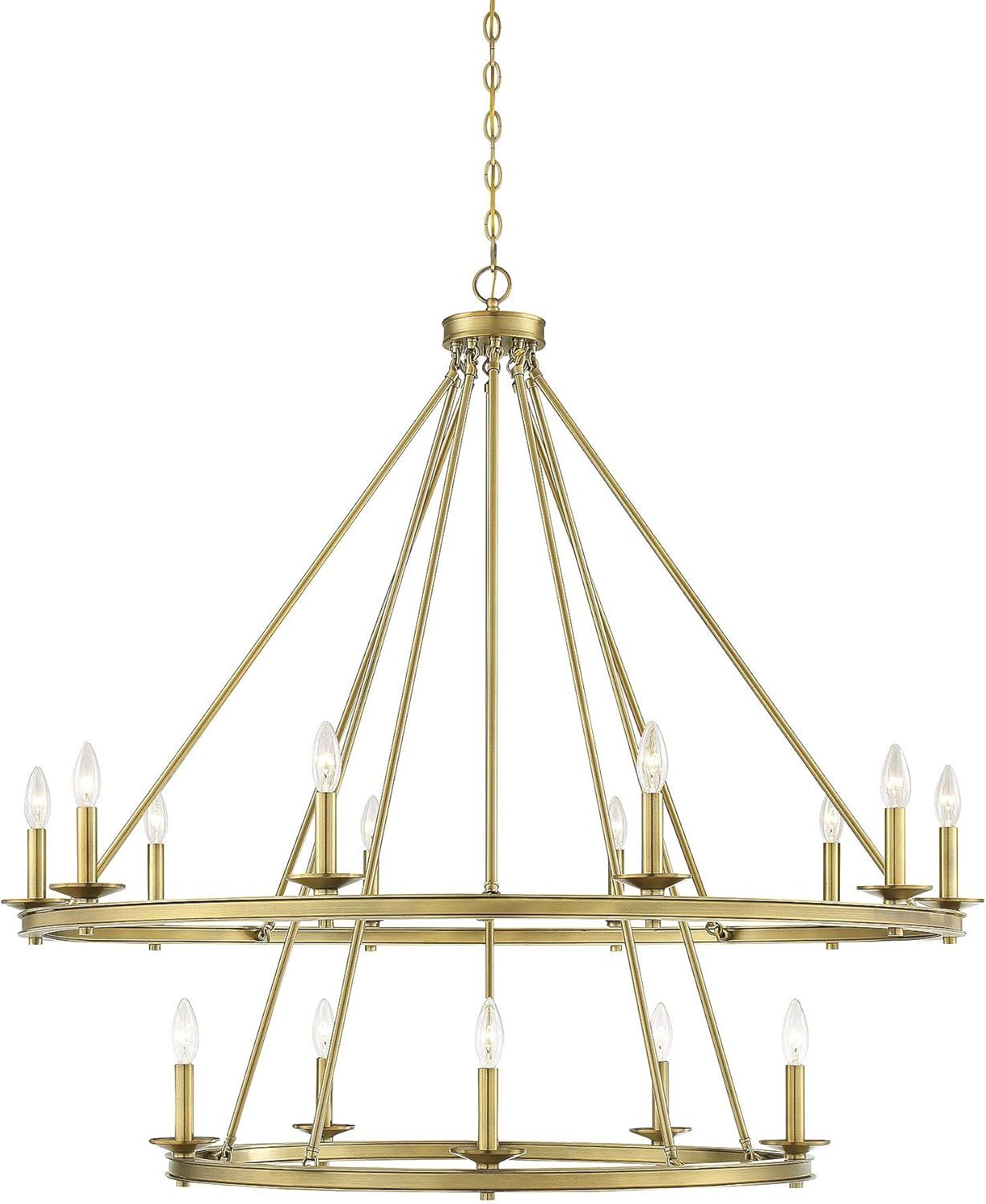 Middleton Brass Elegance 15-Light Two-Tier Candle Chandelier