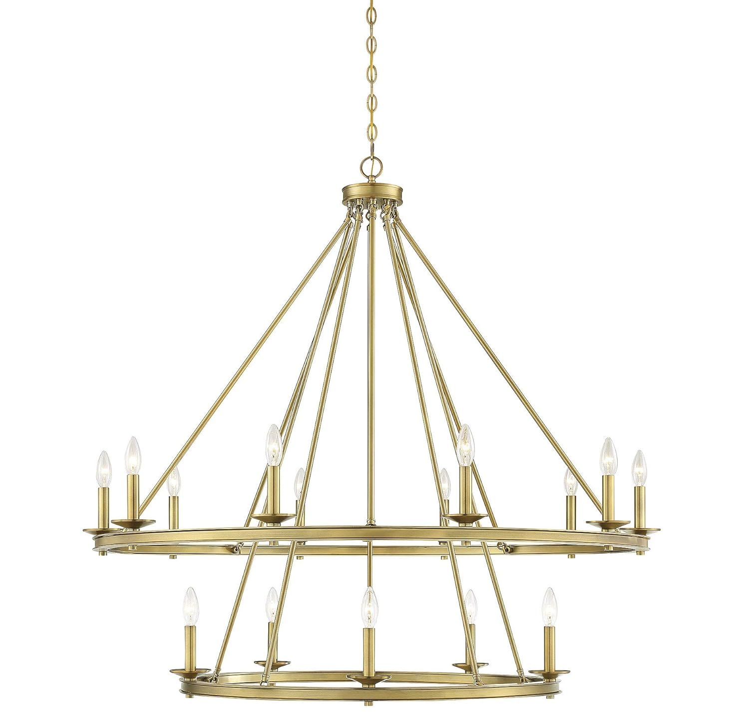Middleton Brass Elegance 15-Light Two-Tier Candle Chandelier